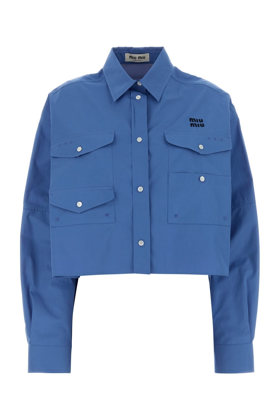 Miu Miu Camicia oversize in popeline ceruleo