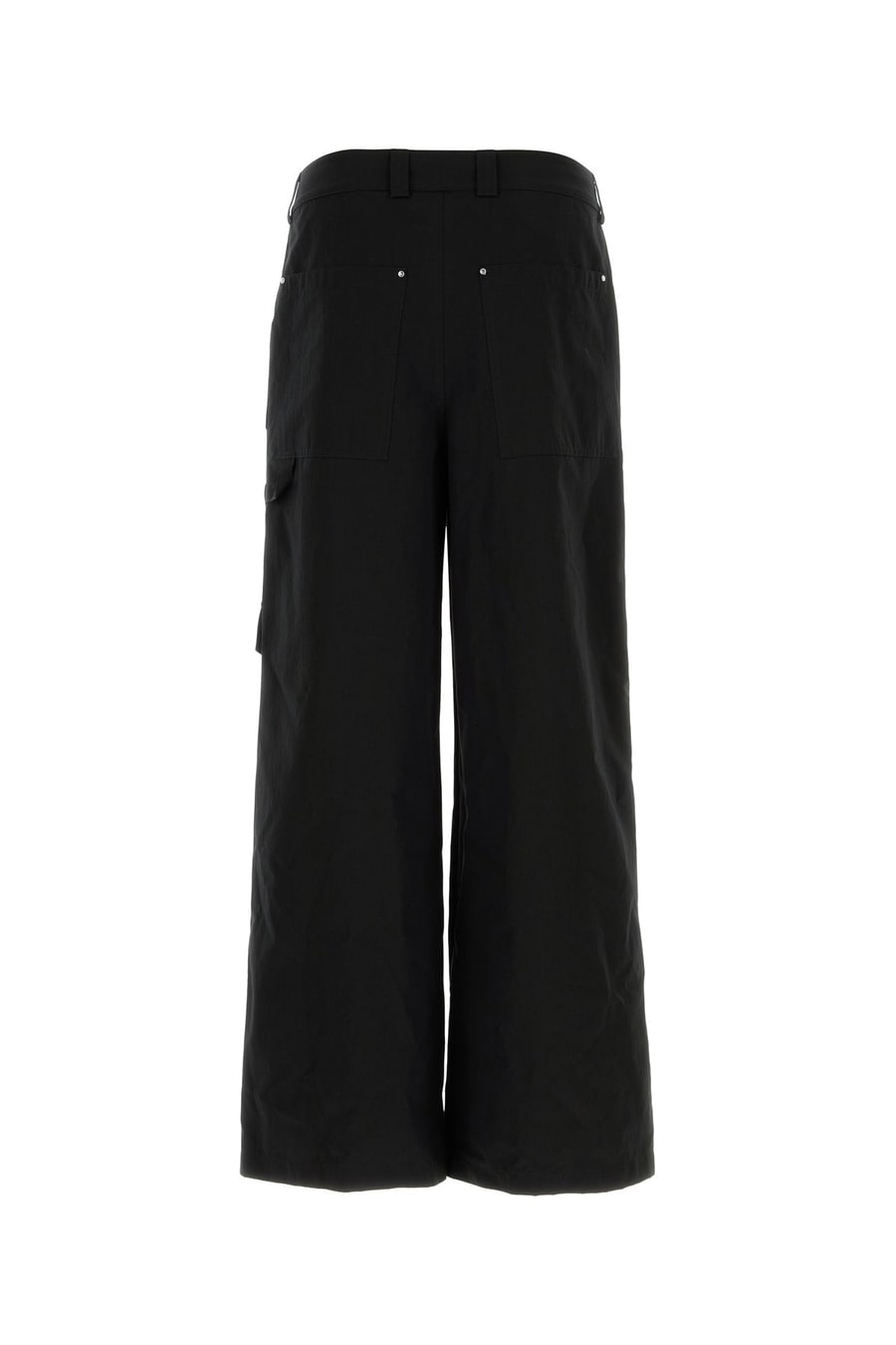 Alexander McQueen Pantalone cargo in cotone nero, view 2