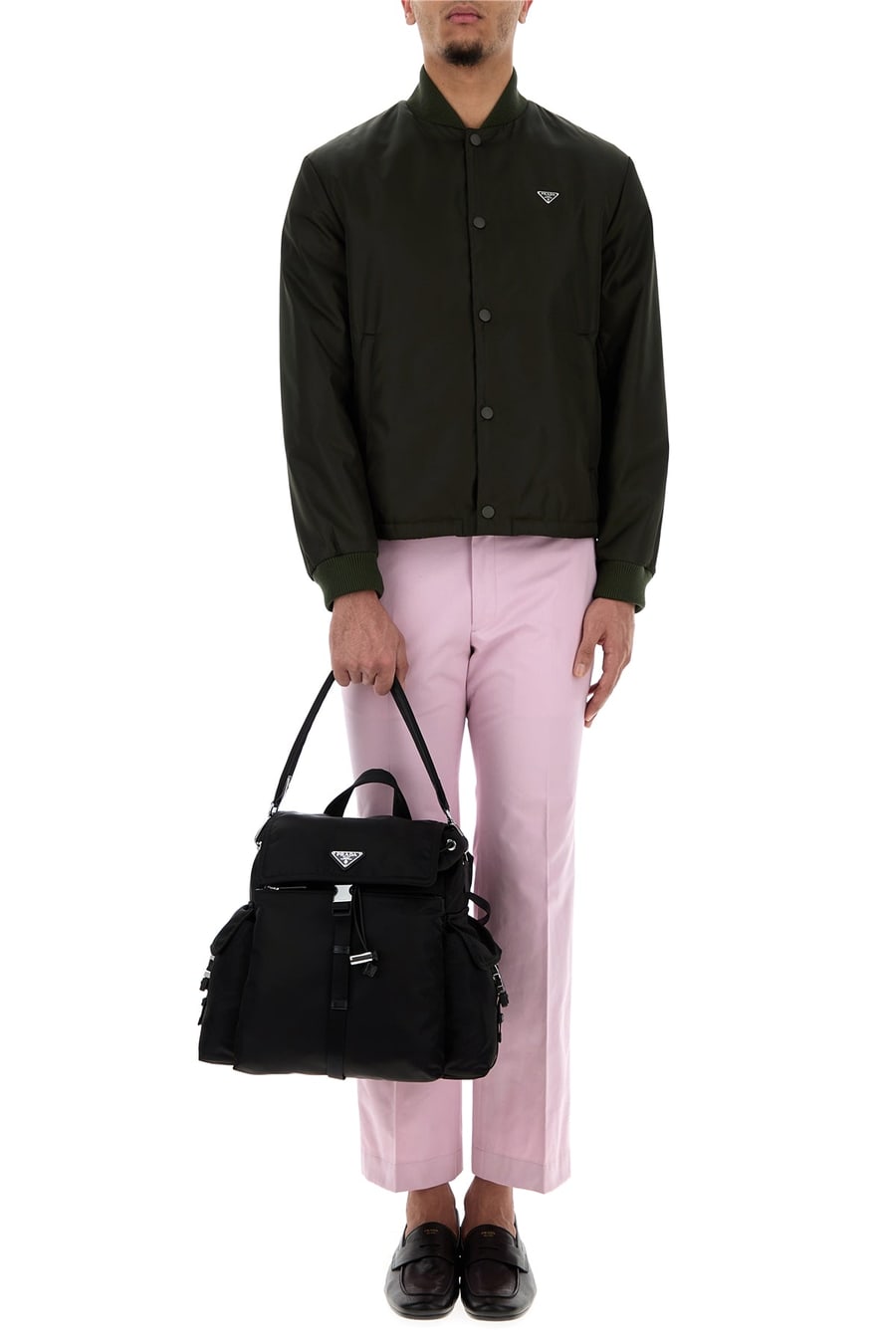 Prada Pantalone in popeline rosa, view 6