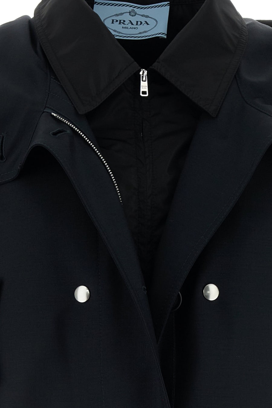 Prada Soprabito in misto mohair blu navy, view 3