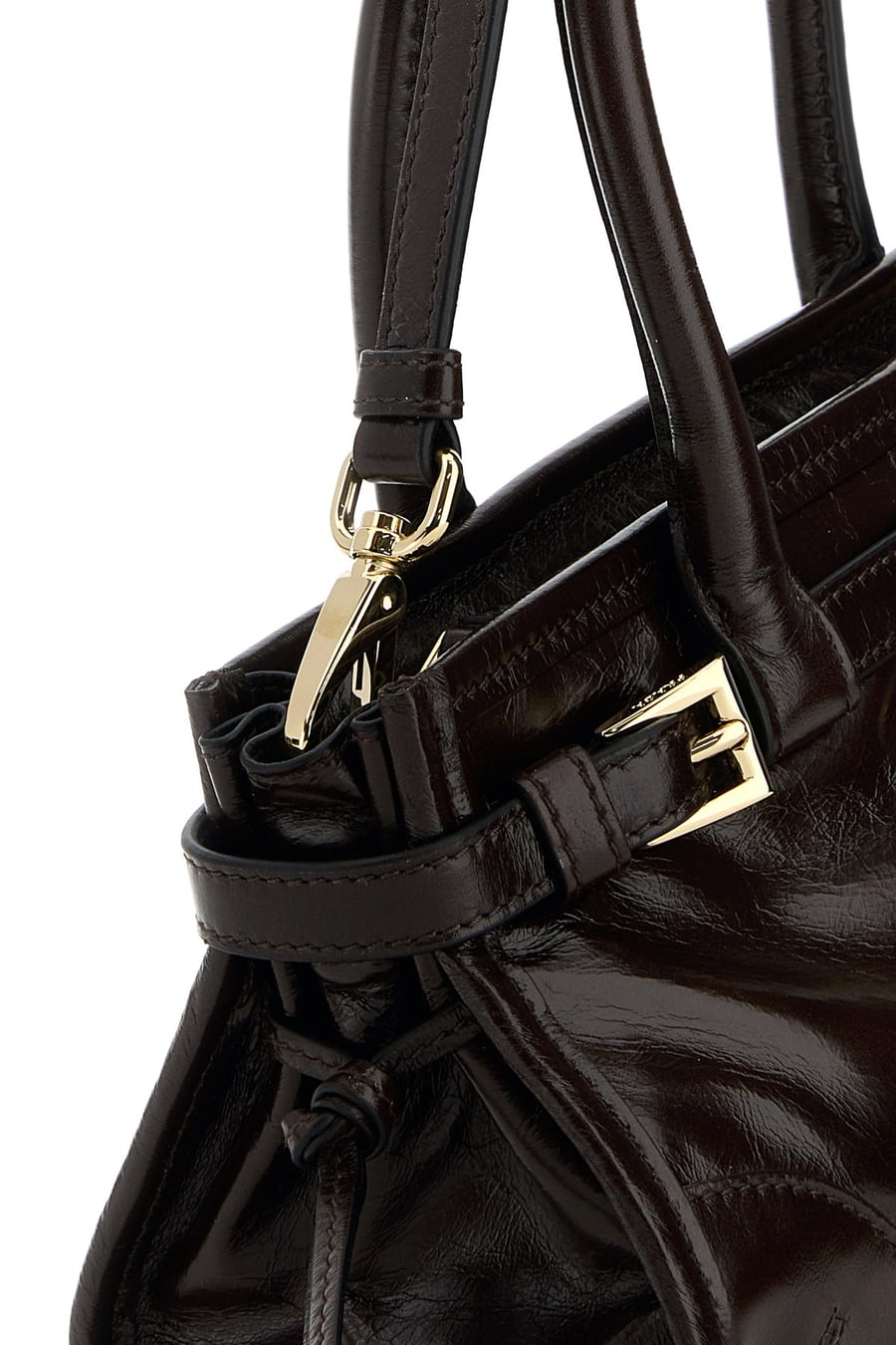 Prada Borsa a mano Prada Bonnie mini in pelle testa di moro, view 4