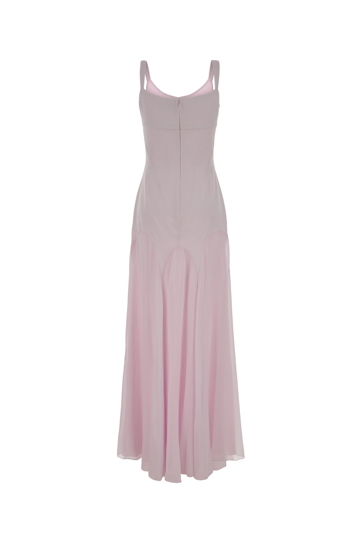 Alexander McQueen Abito lungo in raso lilla, view 2