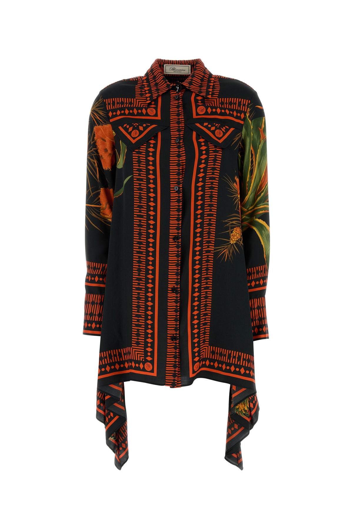 BLUMARINE Abito chemisier in twill stampato