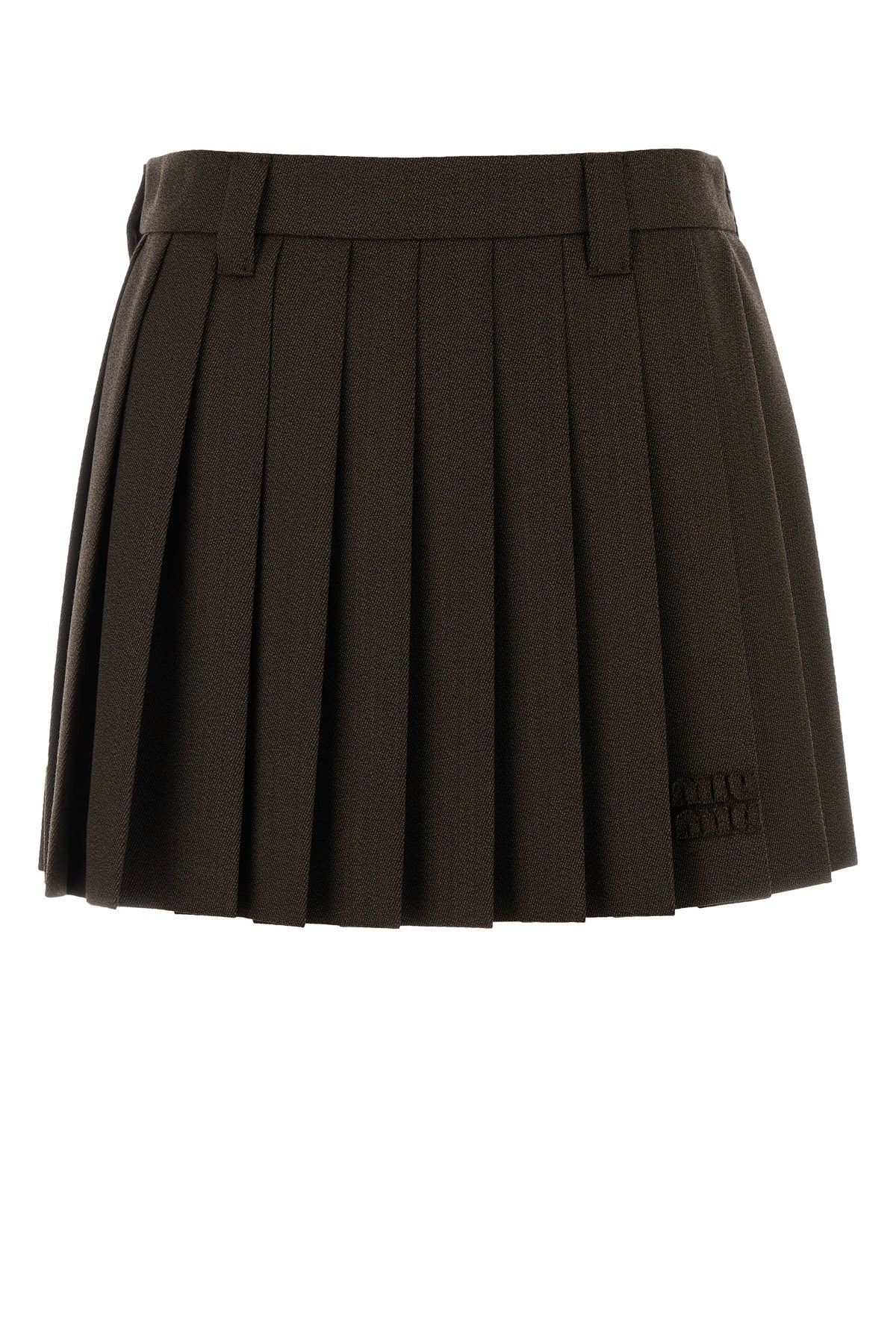 Miu Miu Minigonna in lana cioccolato