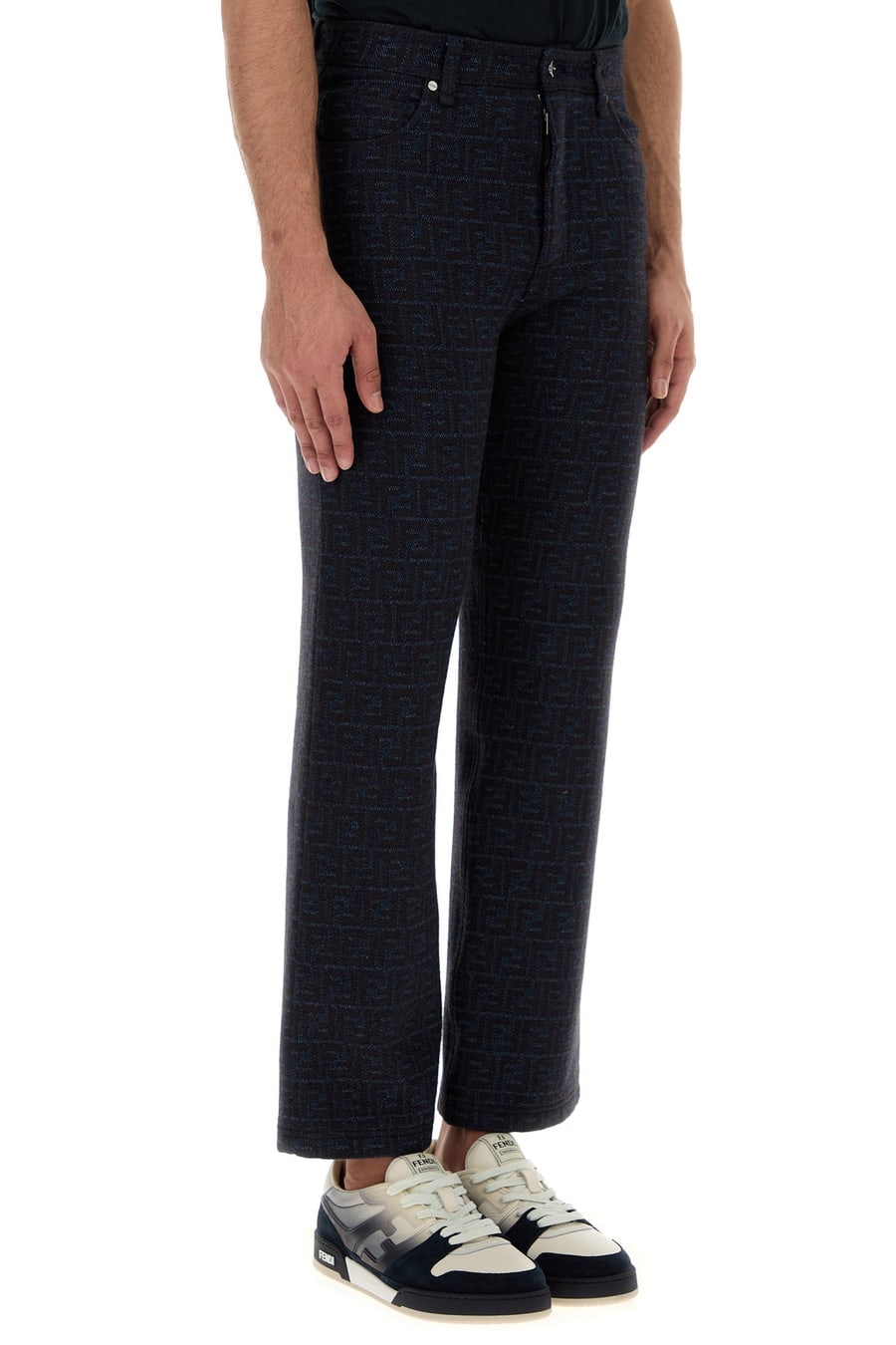 Fendi Pantalone in misto cotone ricamato, view 3