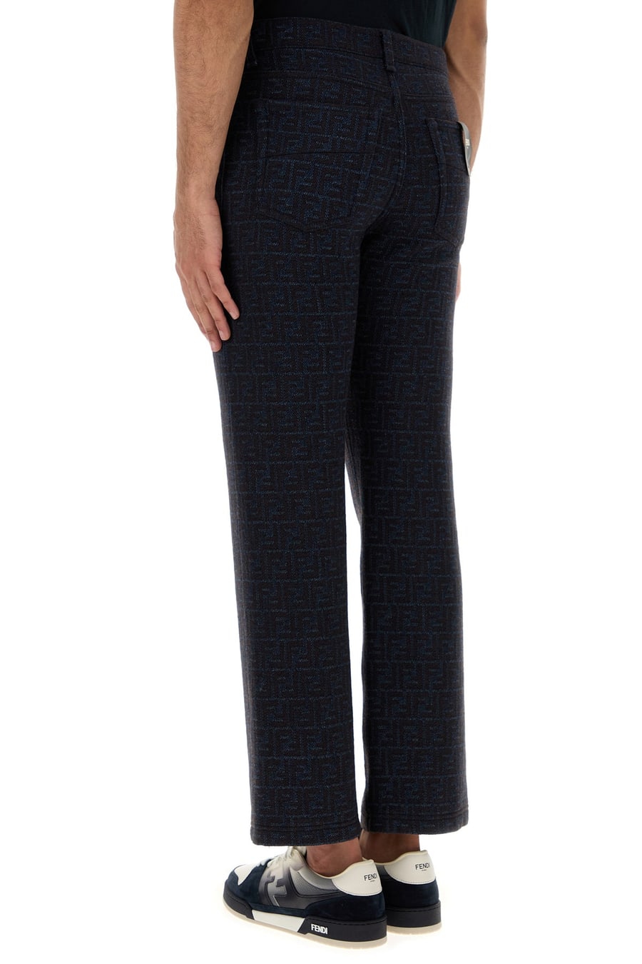 Fendi Pantalone in misto cotone ricamato, view 4