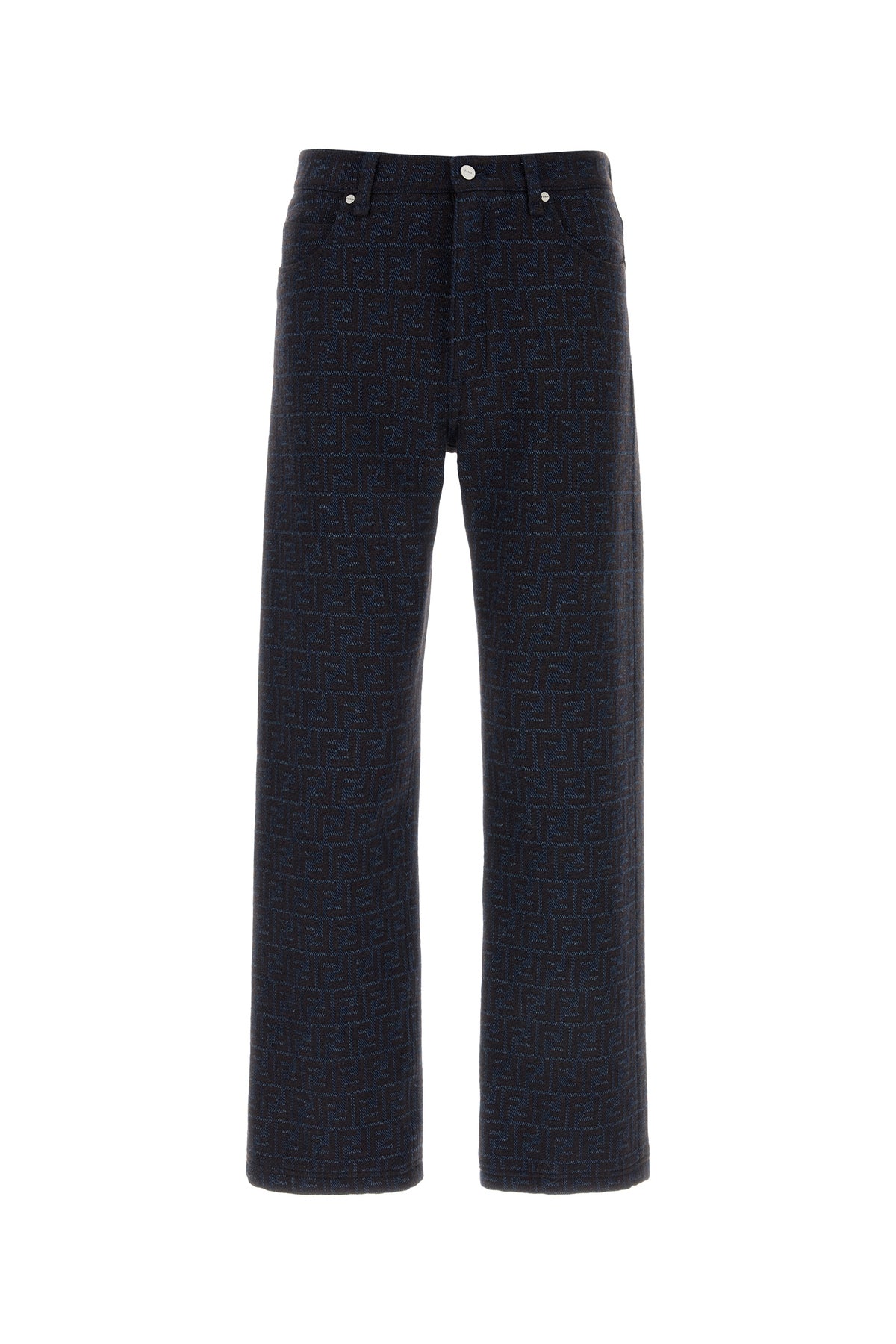 Fendi Pantalone in misto cotone ricamato
