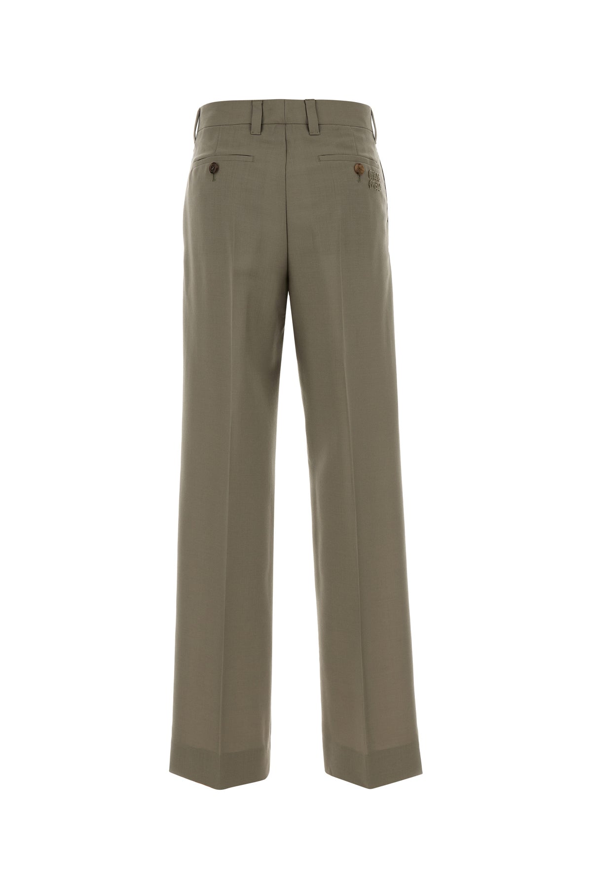 Miu Miu Pantalone palazzo in misto mohair verde salvia, view 2