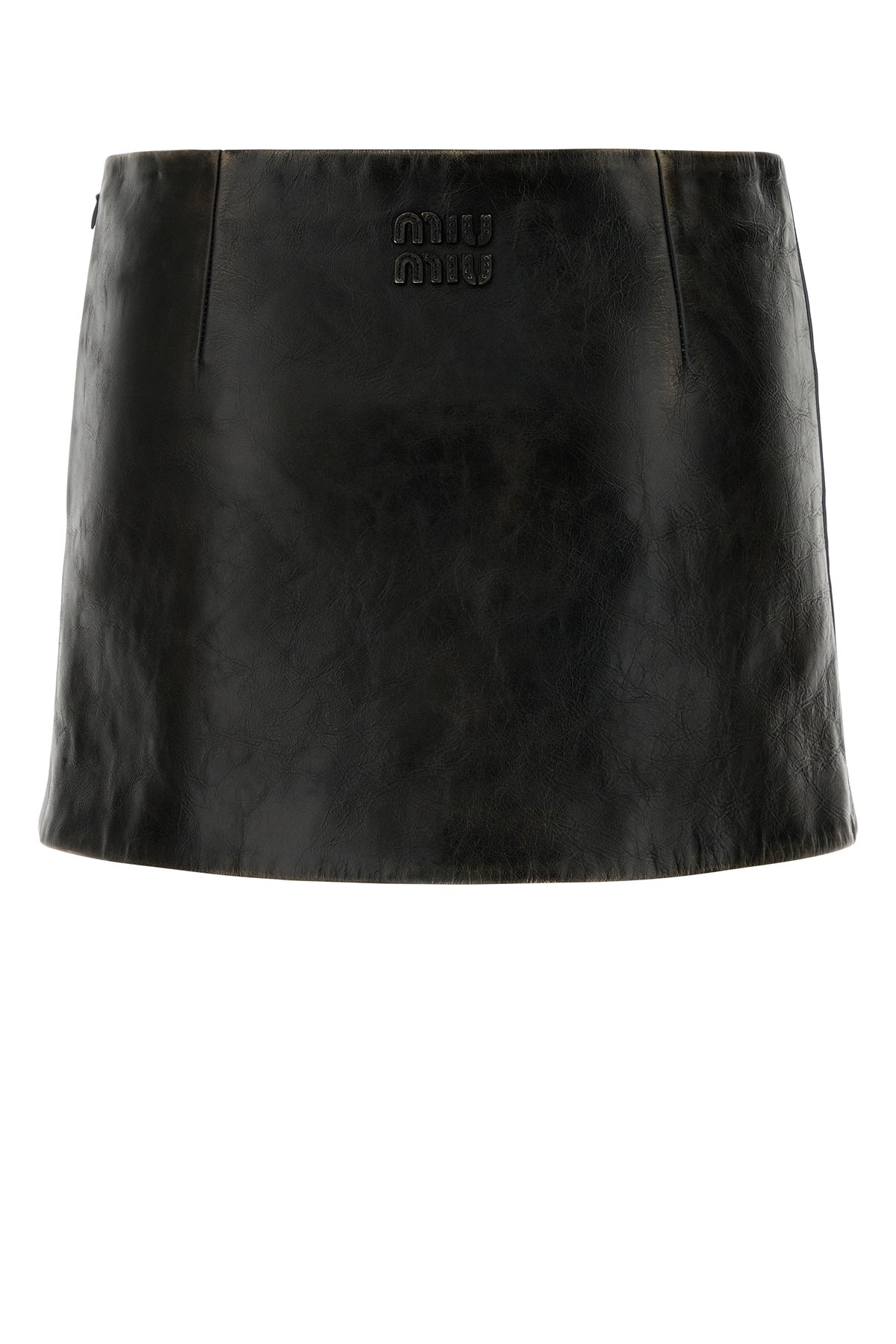 Miu Miu Minigonna in pelle nera, view 2