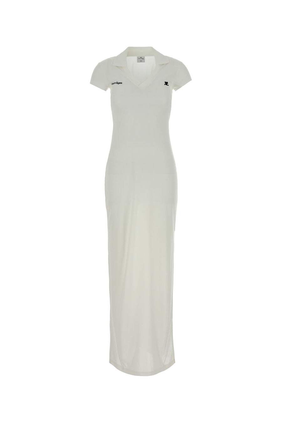 COURREGES Abito polo in poliestere bianco
