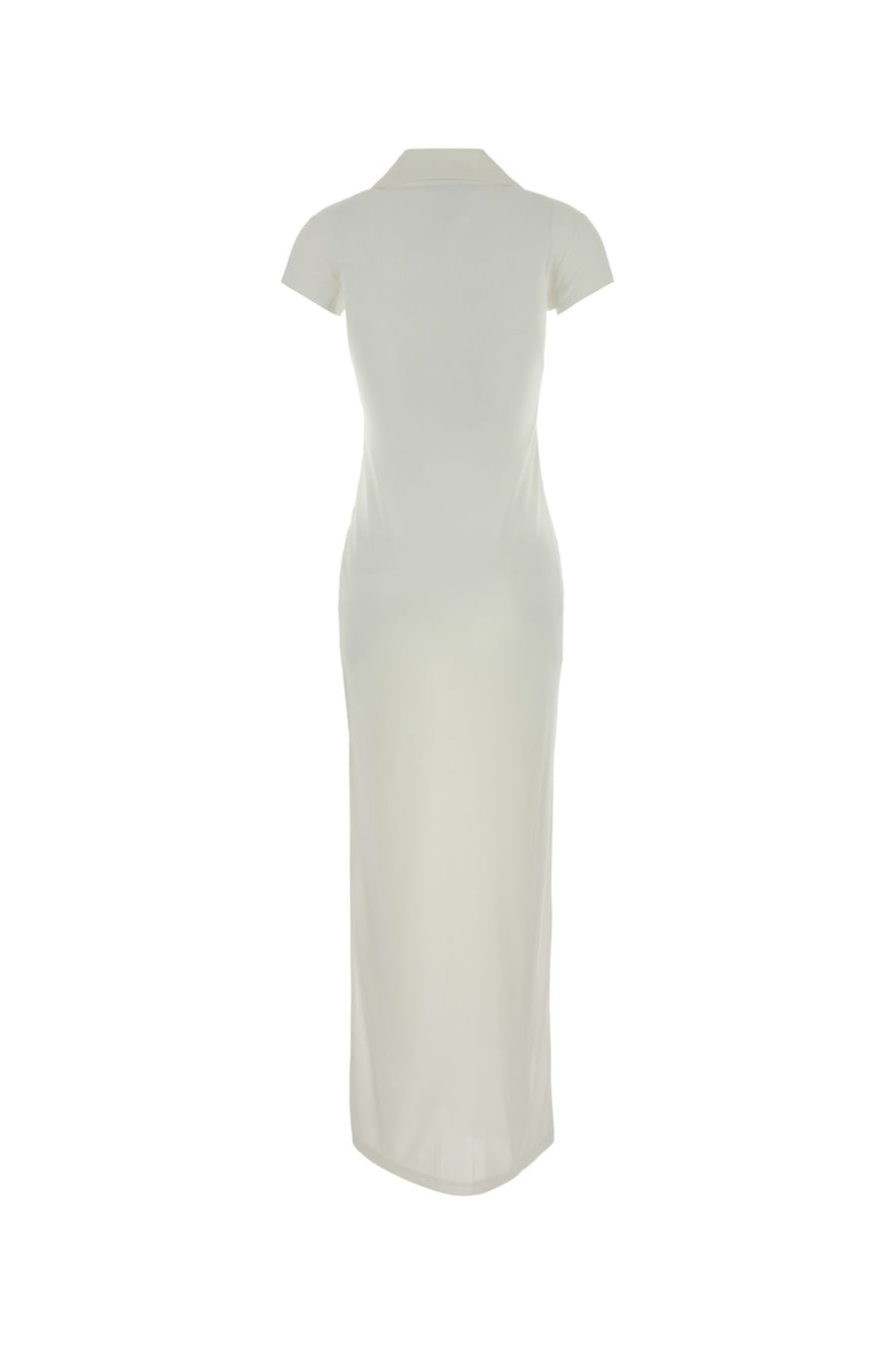 COURREGES Abito polo in poliestere bianco, view 2