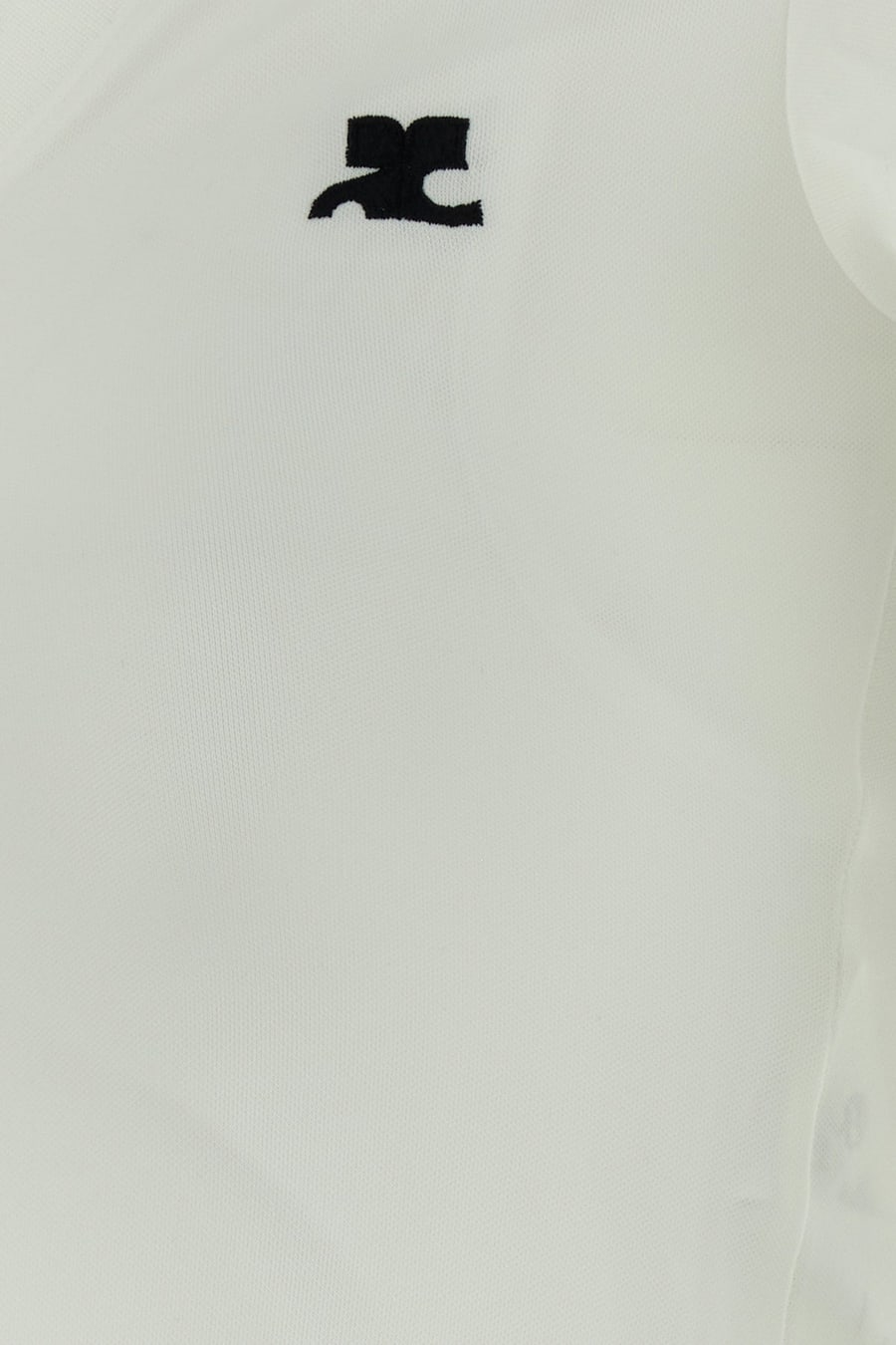 COURREGES Abito polo in poliestere bianco, view 3