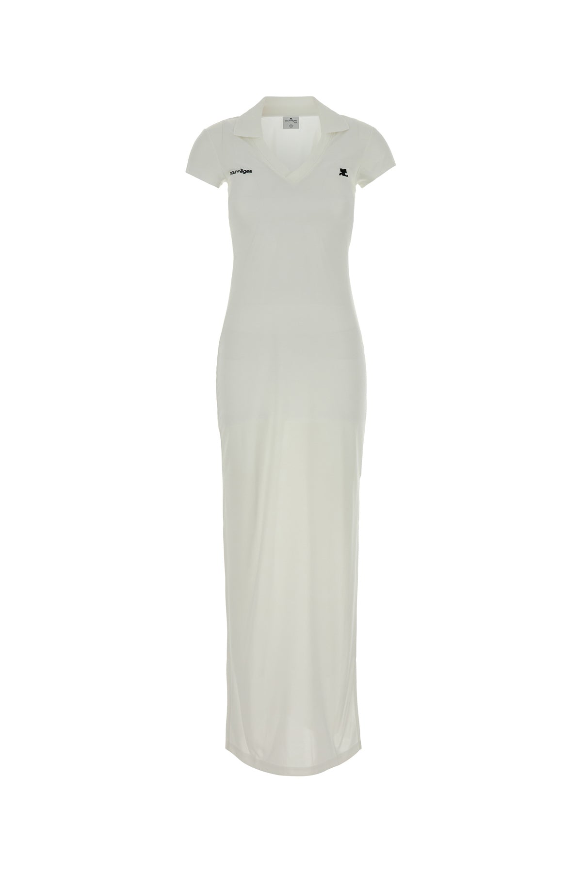 COURREGES Abito polo in poliestere bianco