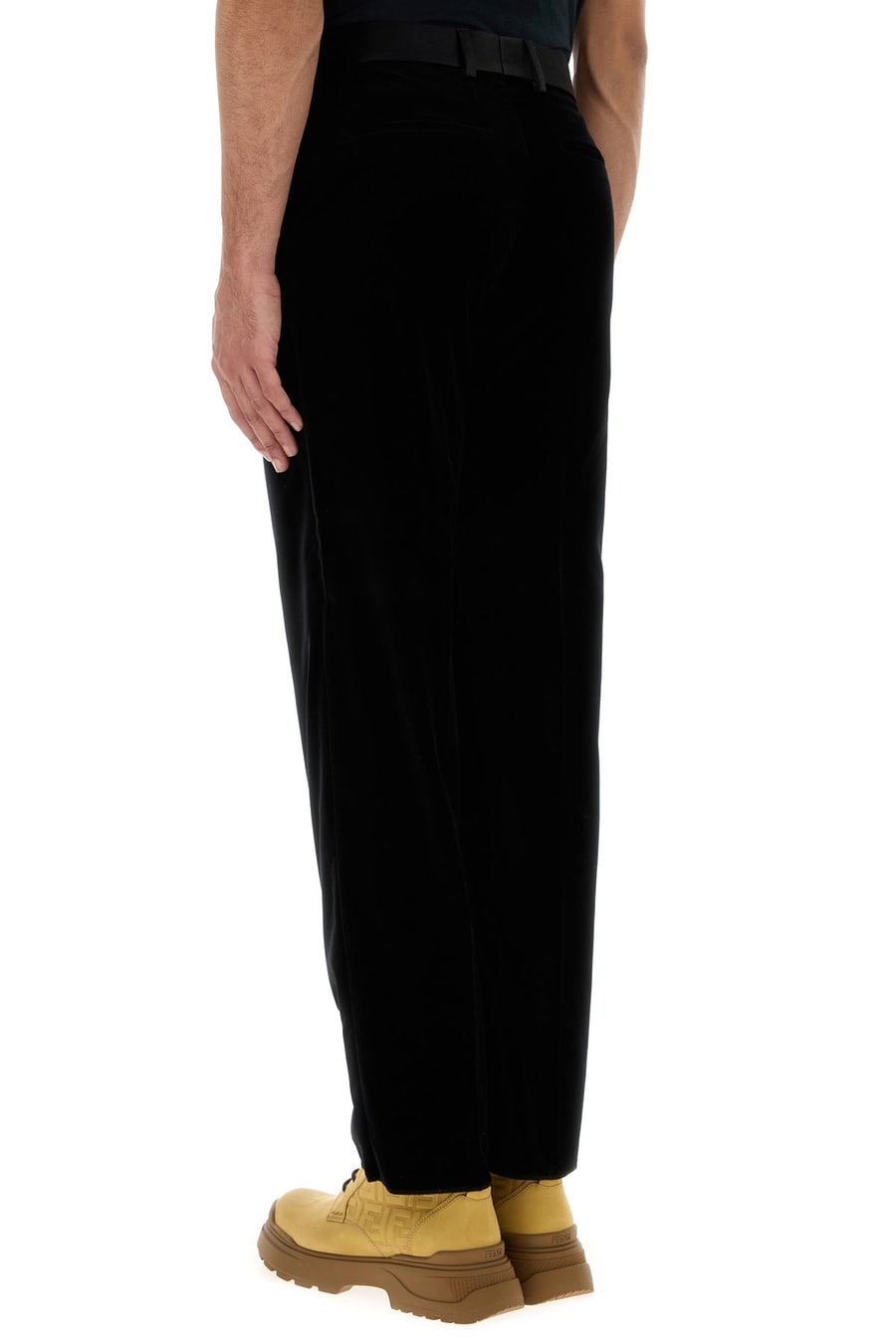 Fendi Pantalone in velluto nero, view 4