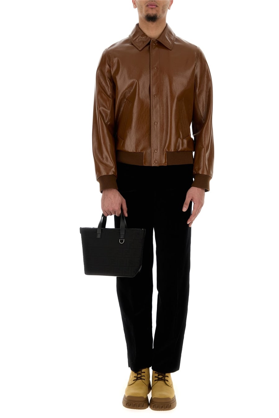 Fendi Pantalone in velluto nero, view 6