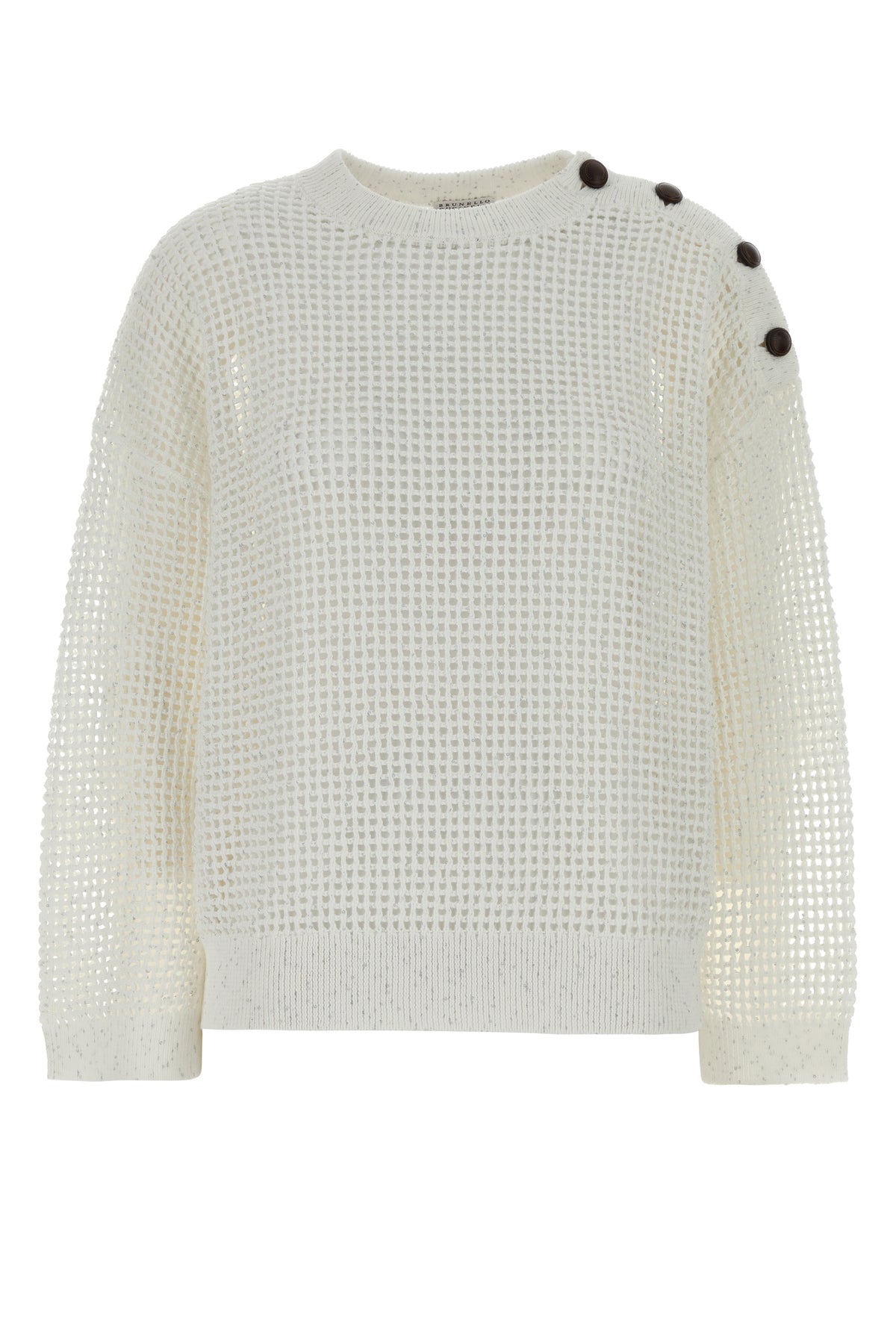 Brunello Cucinelli Maglione in crochet bianco