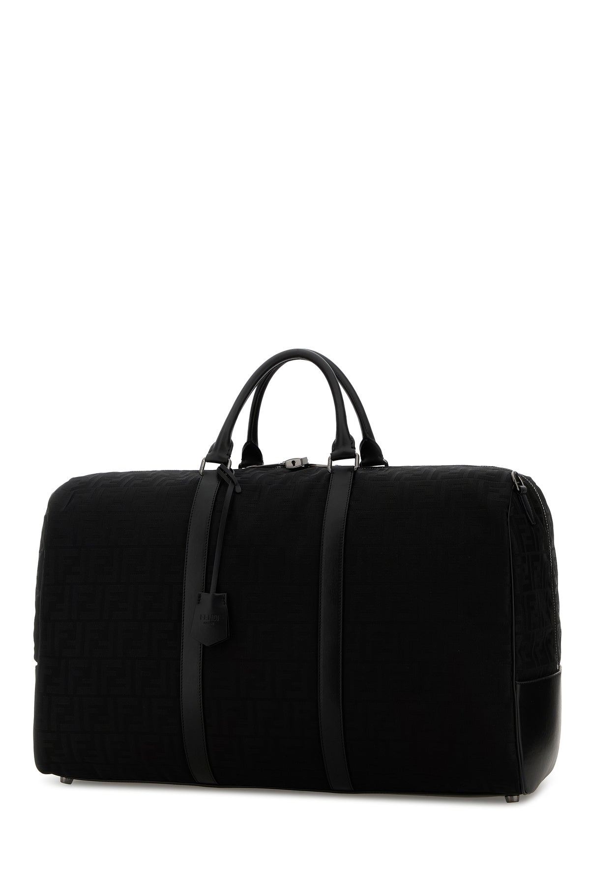 Fendi Borsa da viaggio FF grande in tessuto nero, view 2