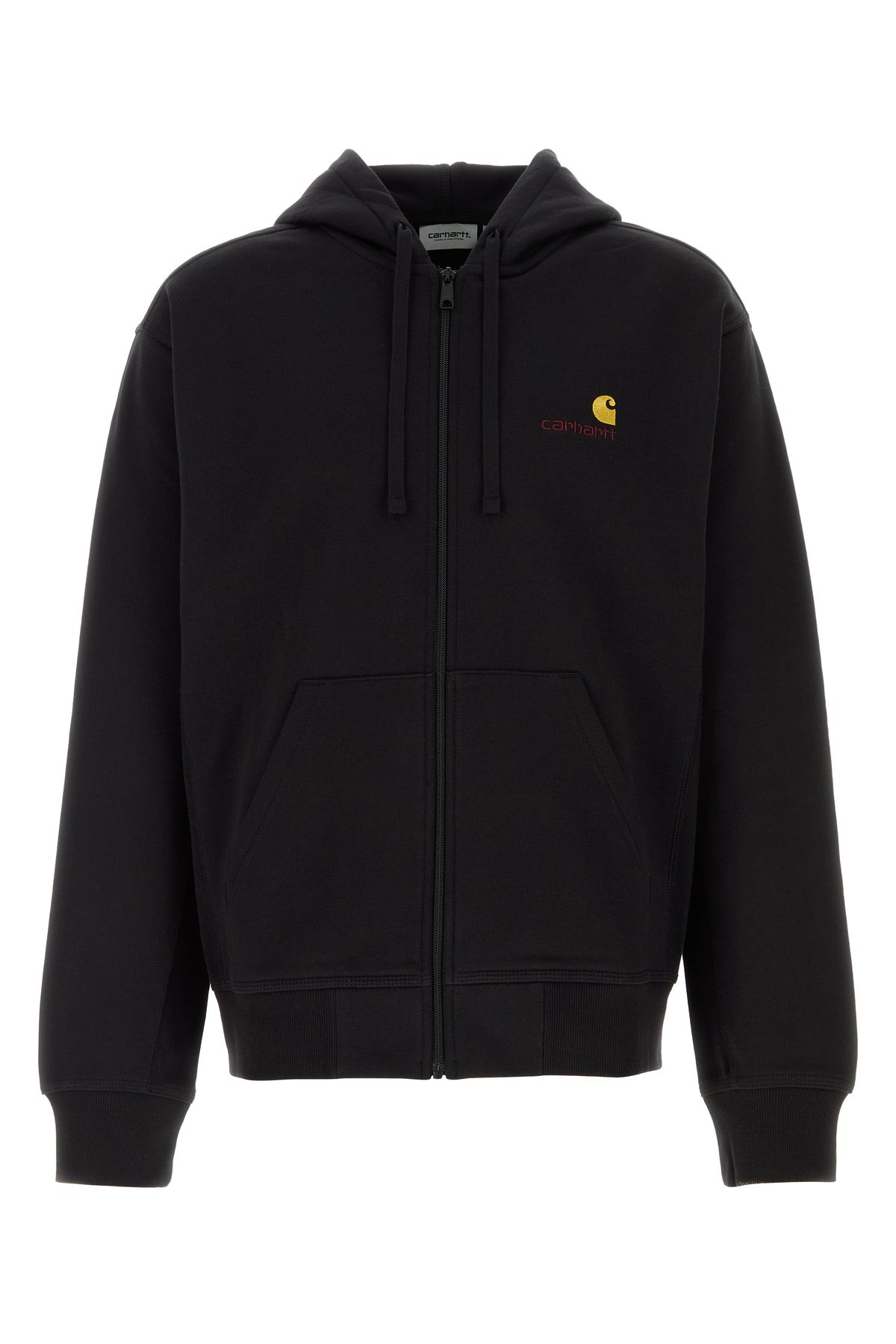 Carhartt WIP Hooded American Script Jacket in misto cotone nero