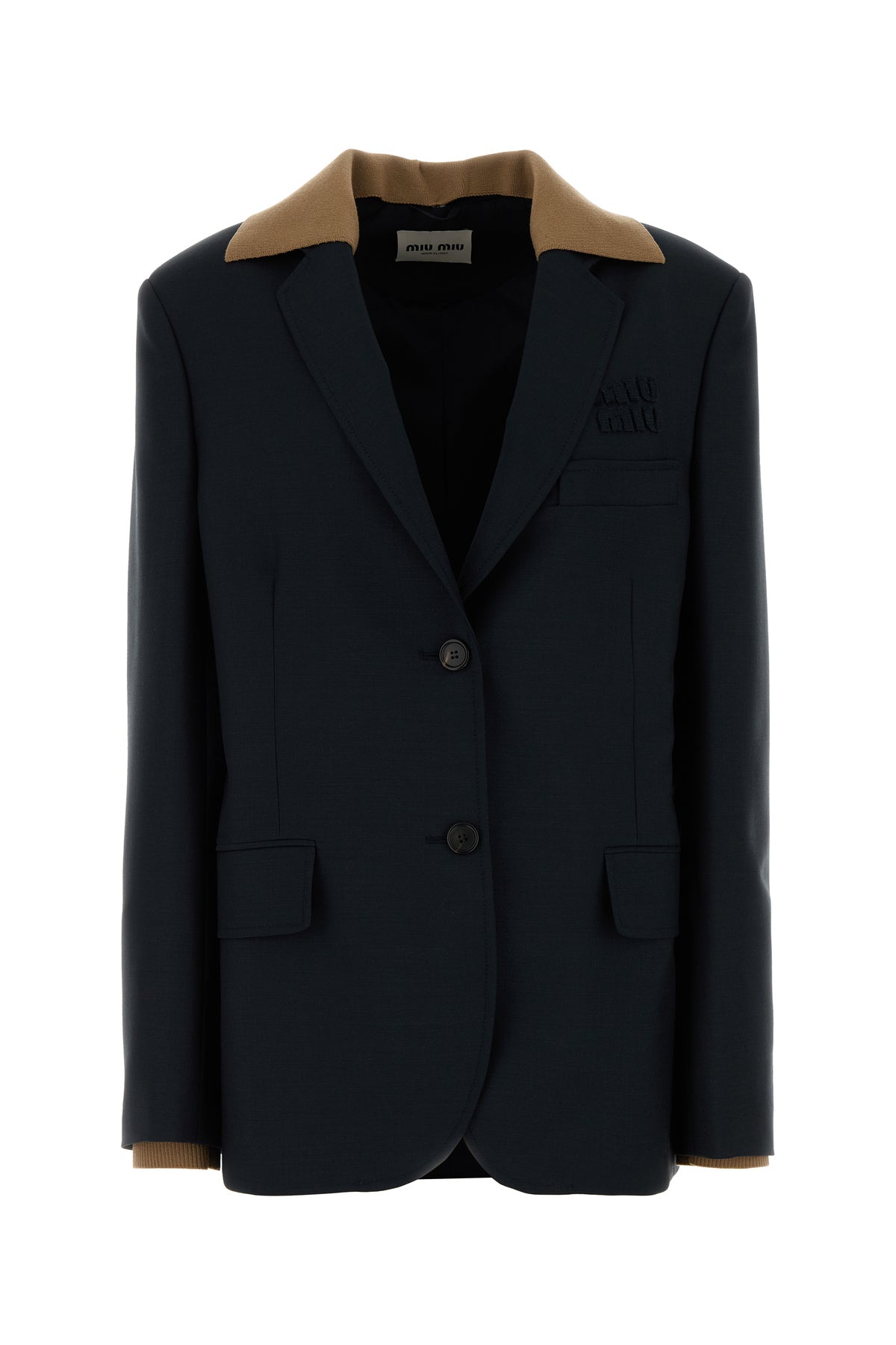 Miu Miu Giacca oversize in misto mohair blu notte