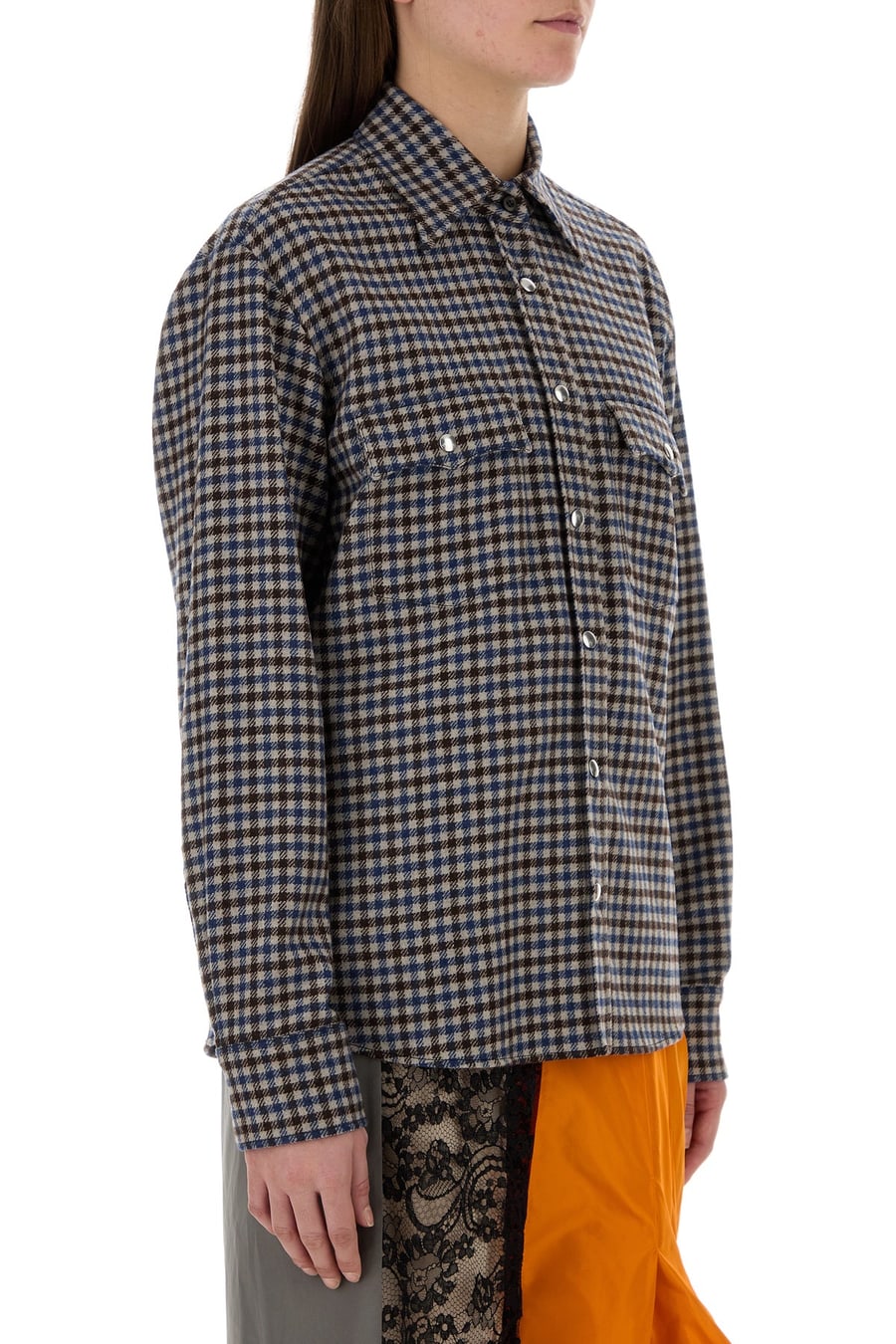 Prada Camicia in lana ricamata