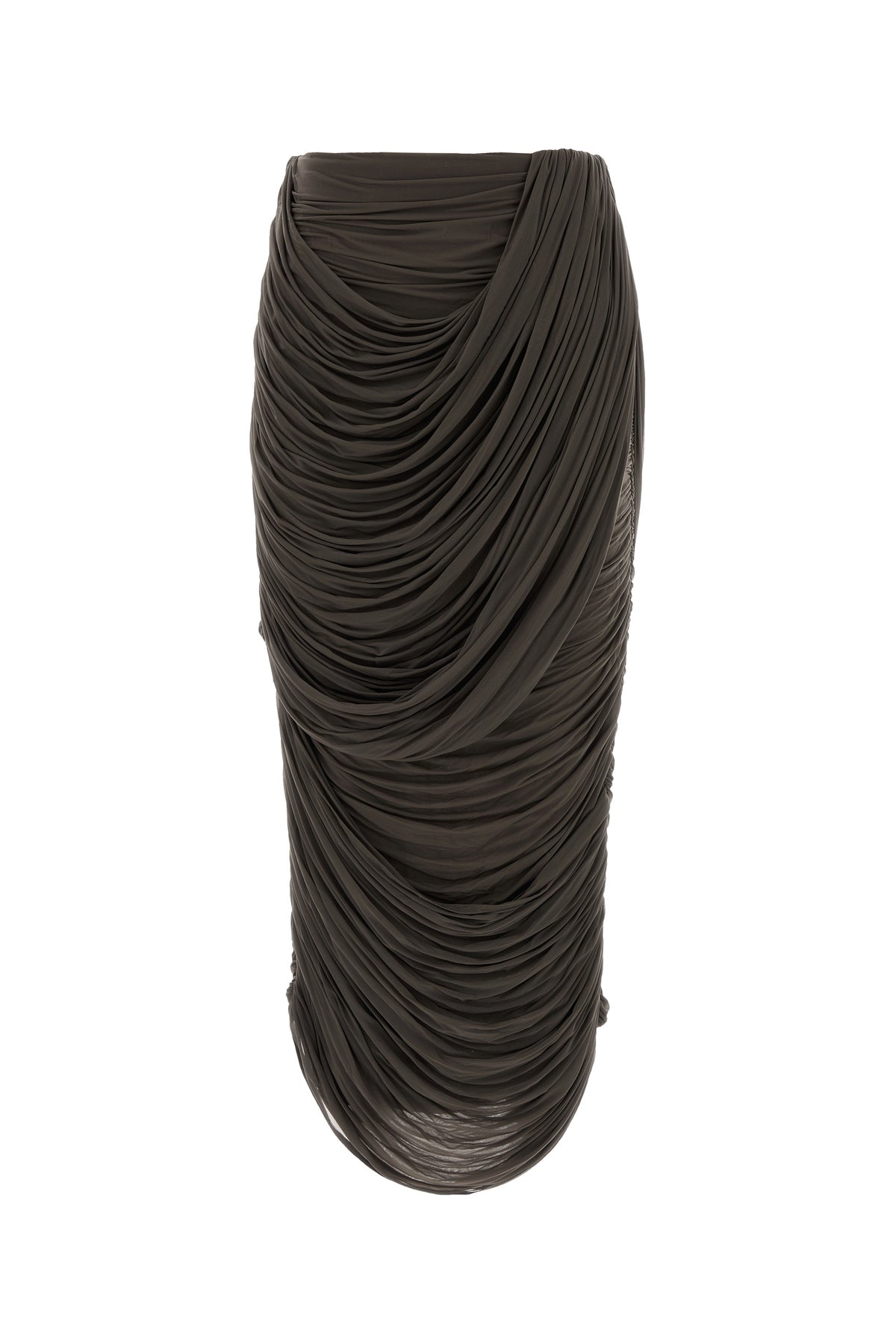 MAGDA BUTRYM Gonna in cupro stretch marrone