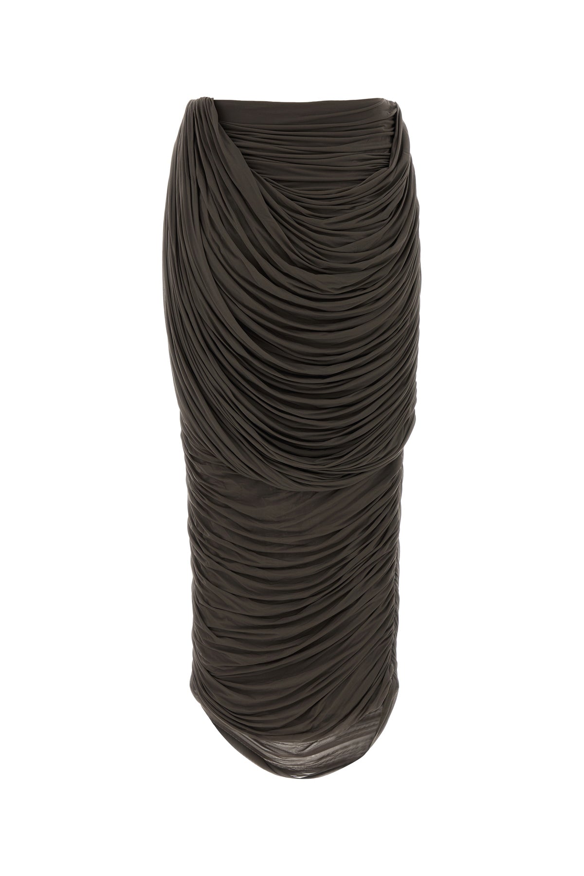 MAGDA BUTRYM Gonna in cupro stretch marrone, view 2