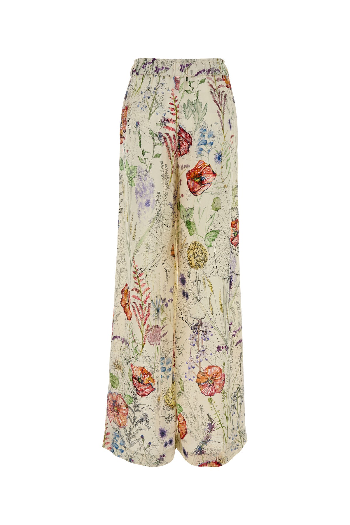 Alexander McQueen Pantalone pigiama in crepe stampato, view 2