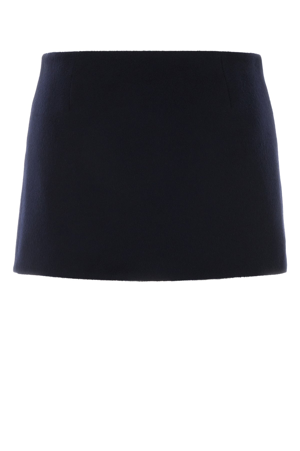 Miu Miu Minigonna reversibile in misto lana blu notte, view 2