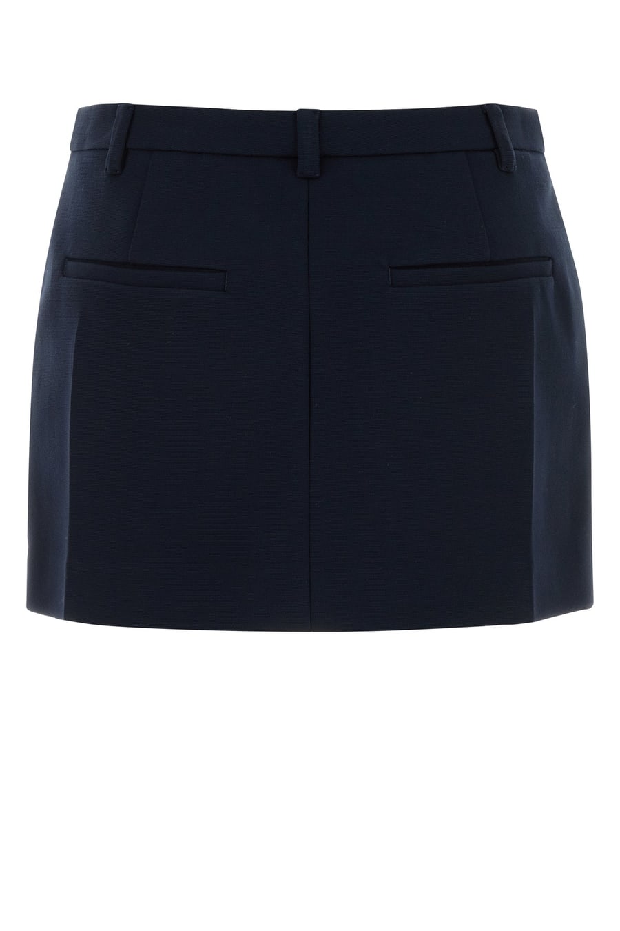 Miu Miu Minigonna in jersey stretch blu navy, view 2