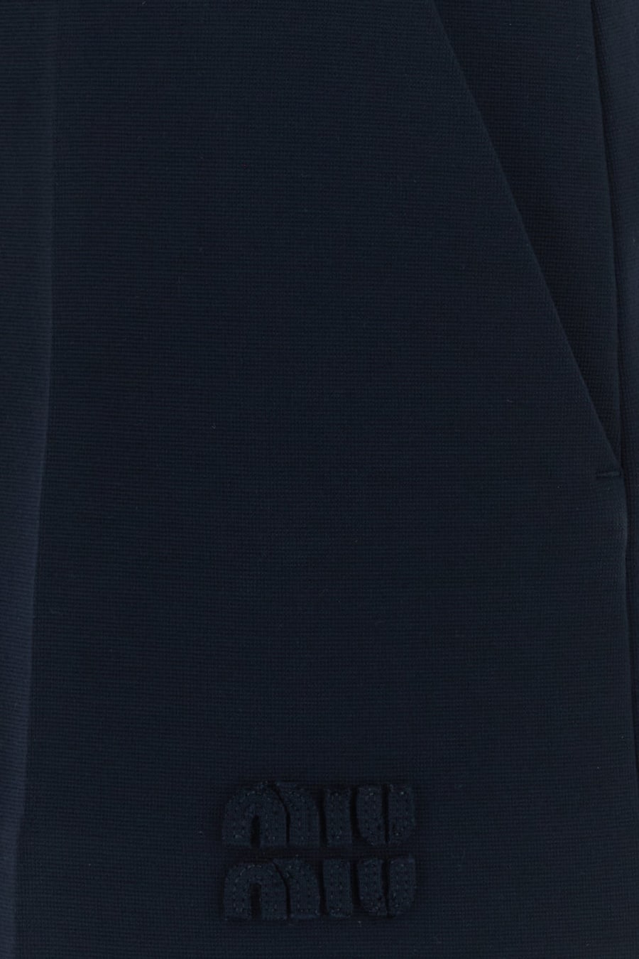 Miu Miu Minigonna in jersey stretch blu navy, view 5