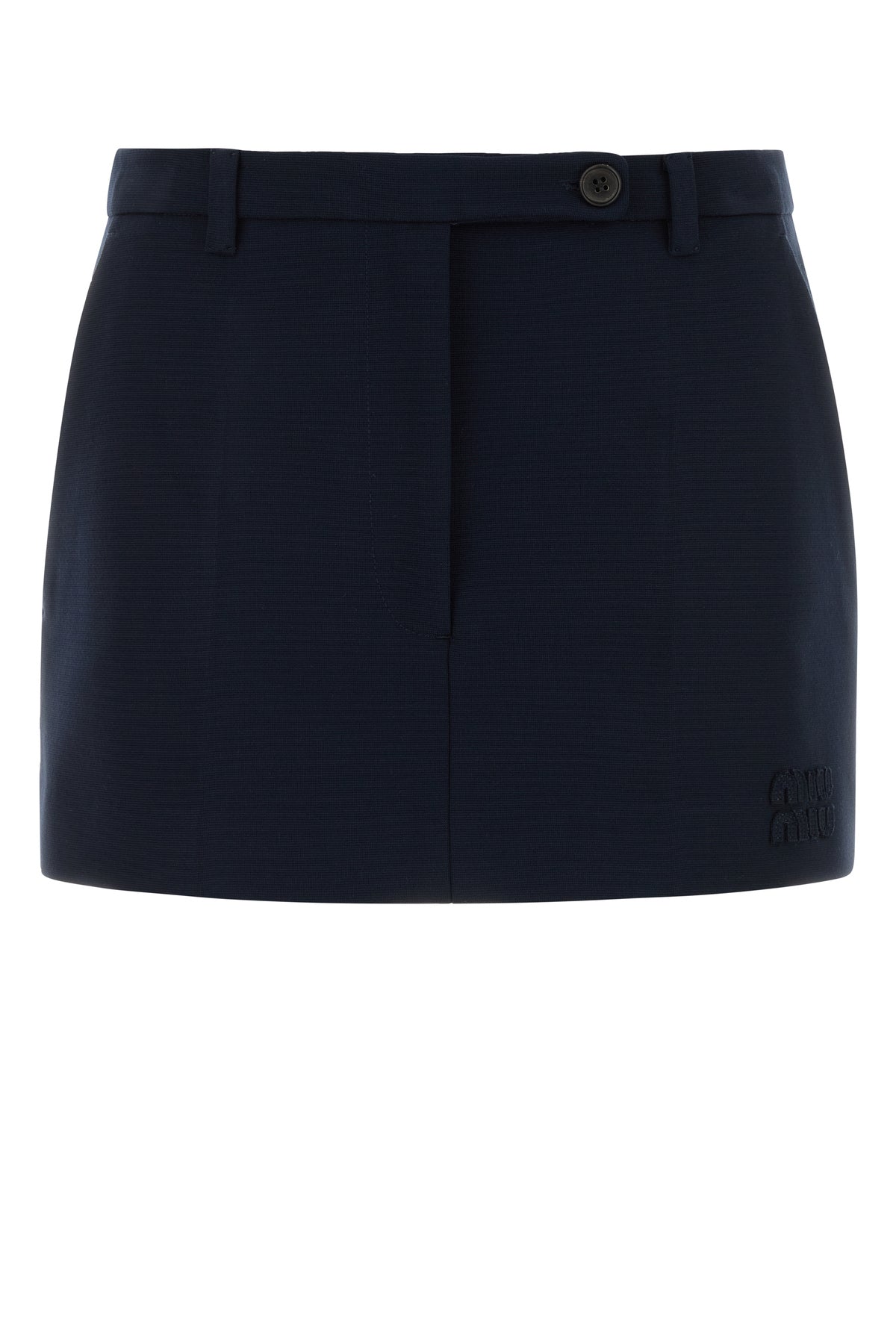 Miu Miu Minigonna in jersey stretch blu navy