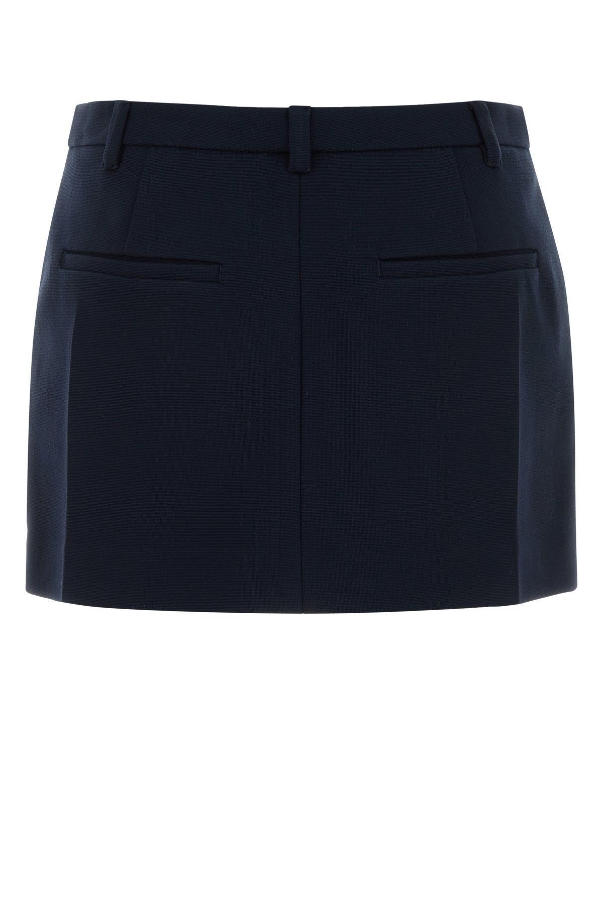 Miu Miu Minigonna in jersey stretch blu navy, view 2