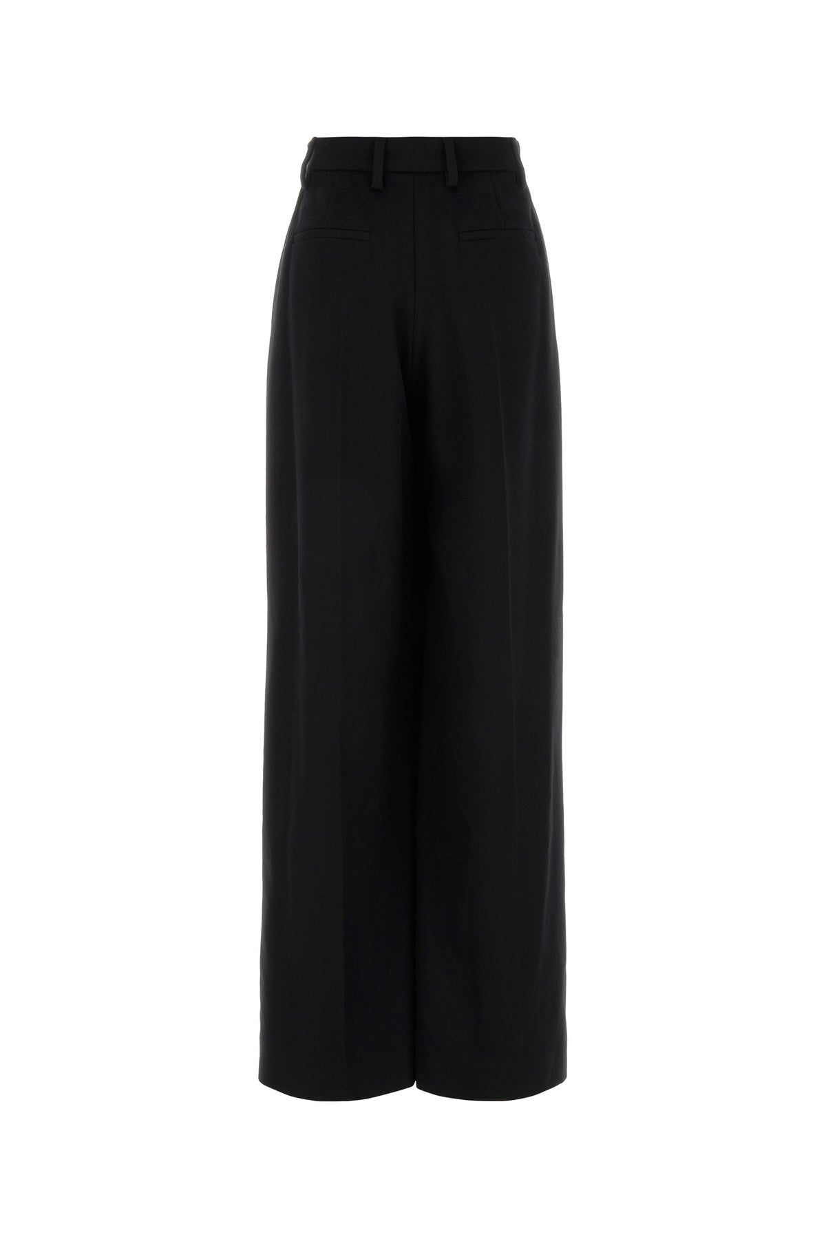Prada Pantalone dalla gamba ampia in cashmere nero, view 2