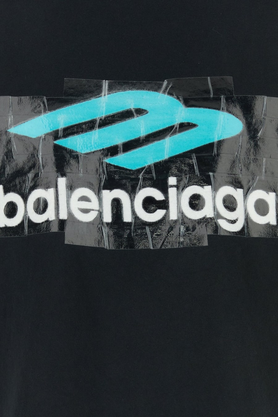 Balenciaga T-shirt oversize in cotone ardesia, view 3