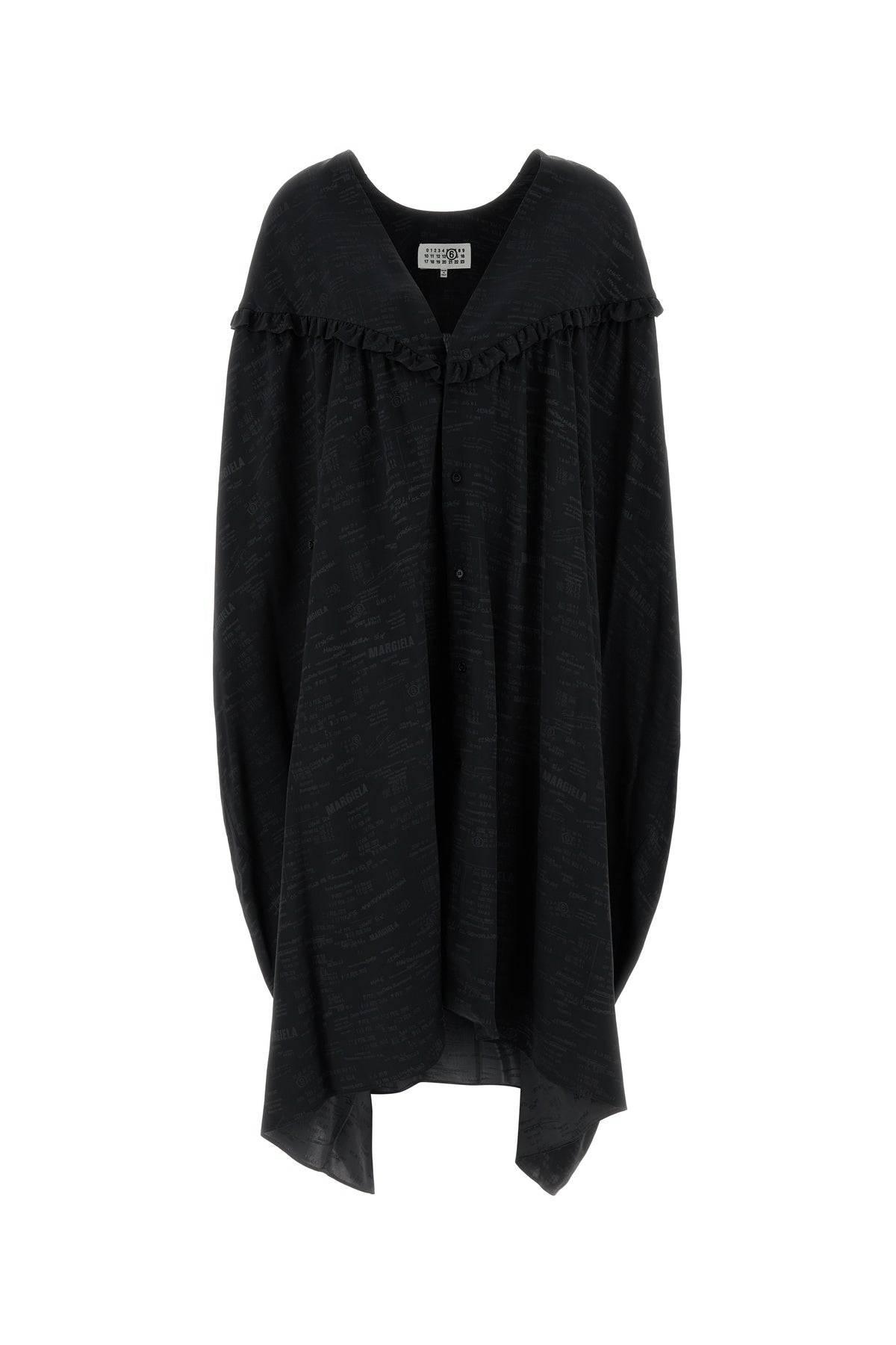 MM6 Maison Margiela Abito chemisier in jersey nero