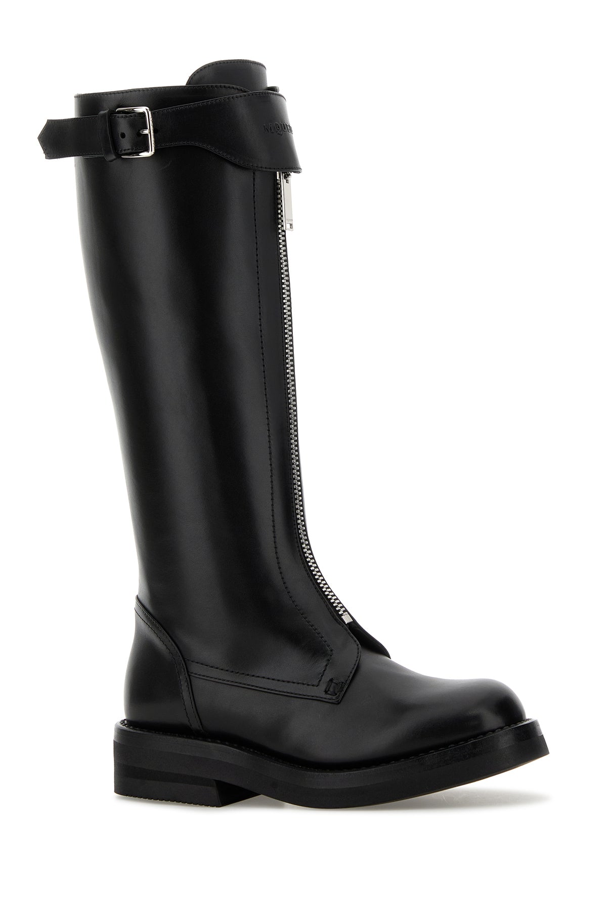 Alexander McQueen Stivali Countryside in pelle nera, view 2