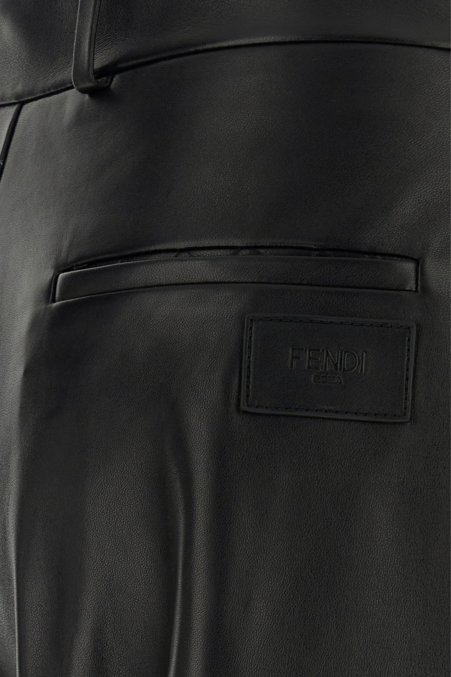 Fendi Pantalone in nappa nera, view 5