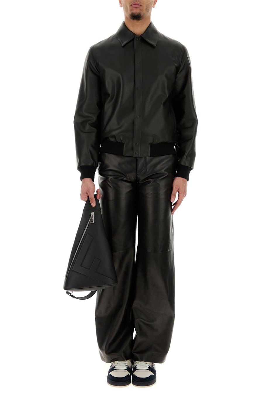 Fendi Pantalone in nappa nera, view 6
