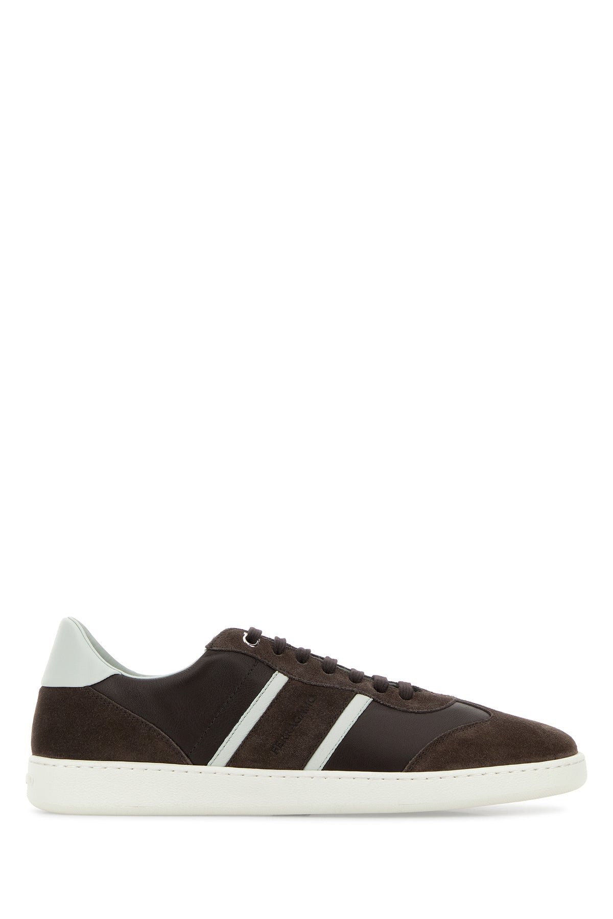 Ferragamo Sneakers Achille testa di moro in pelle scamosciata e pelle