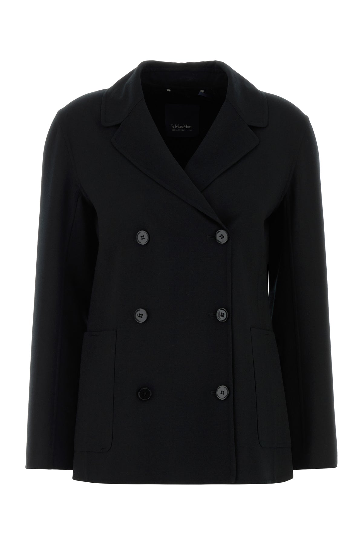Max Mara Giacca Fiore in lana stretch nera