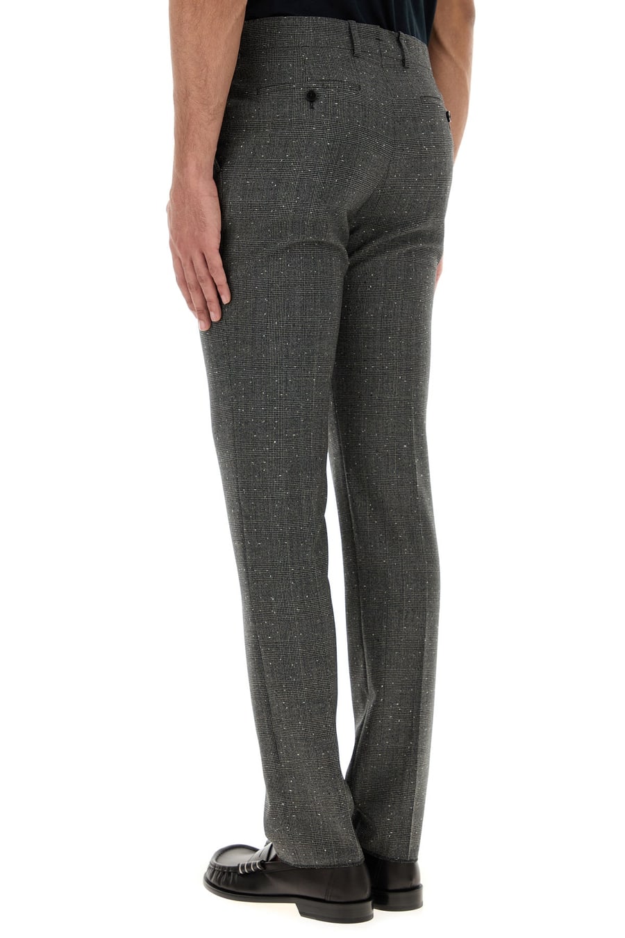 Alexander McQueen Pantalone a sigaretta in lana ricamata, view 4