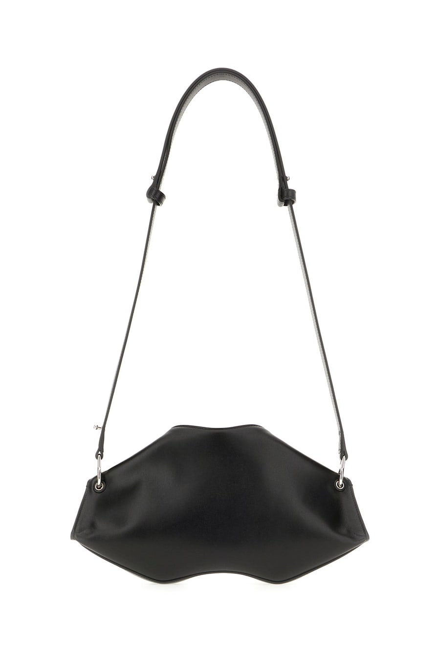 Alexander McQueen Borsa a spalla Manta in pelle nera, view 3