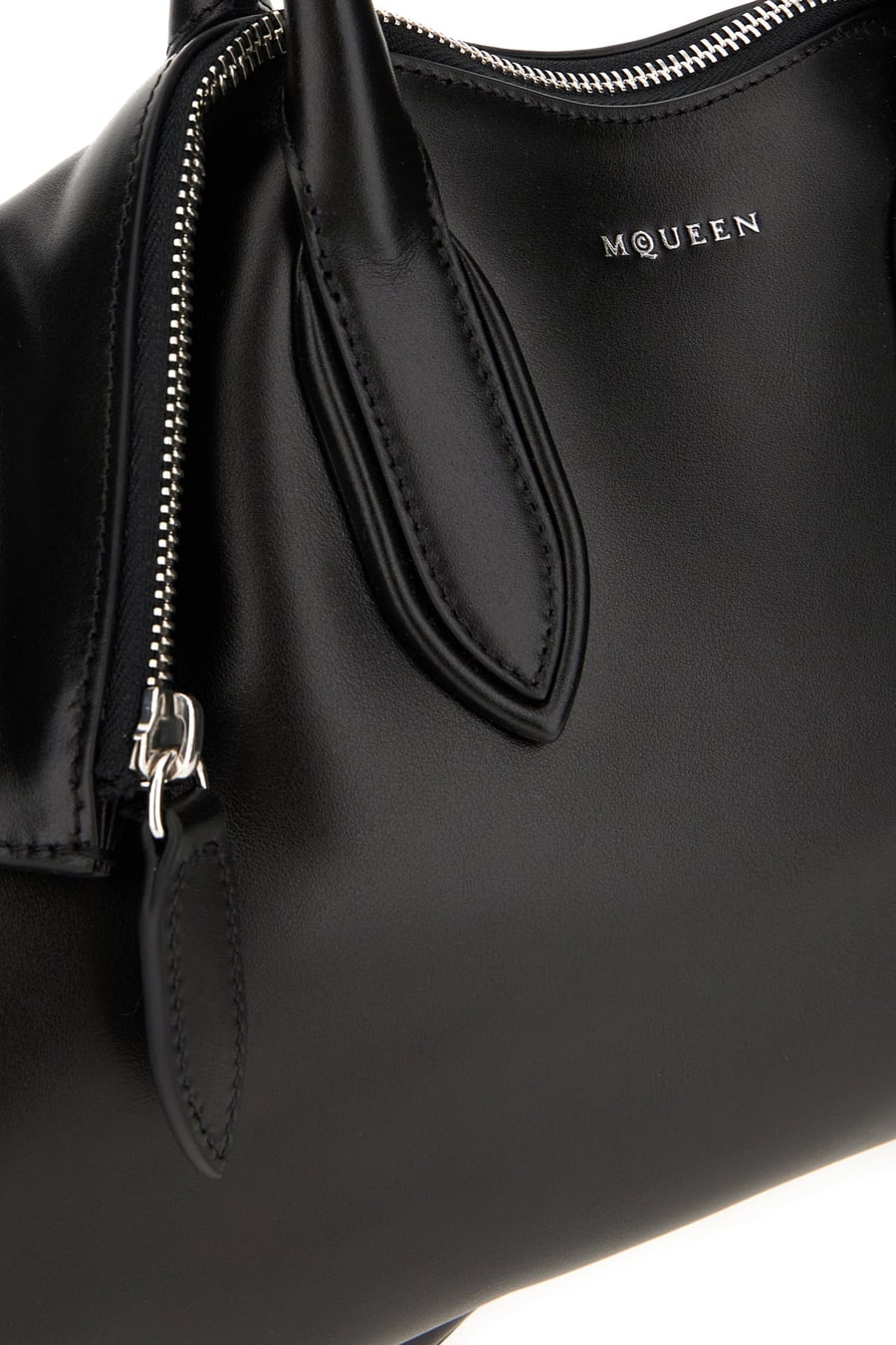 Alexander McQueen Borsa a spalla Manta in pelle nera, view 4
