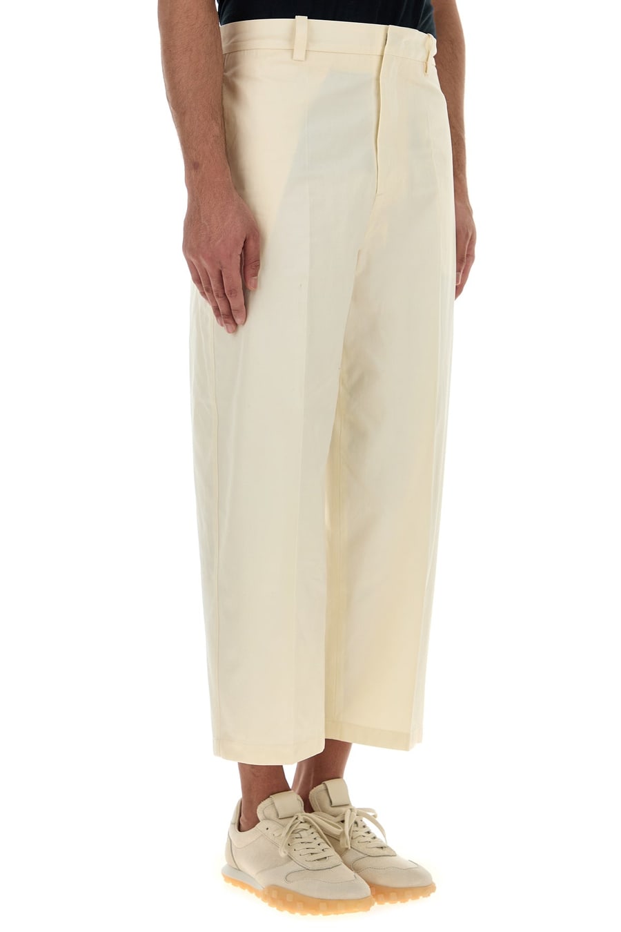 Jil Sander Pantalone in cotone avorio, view 3