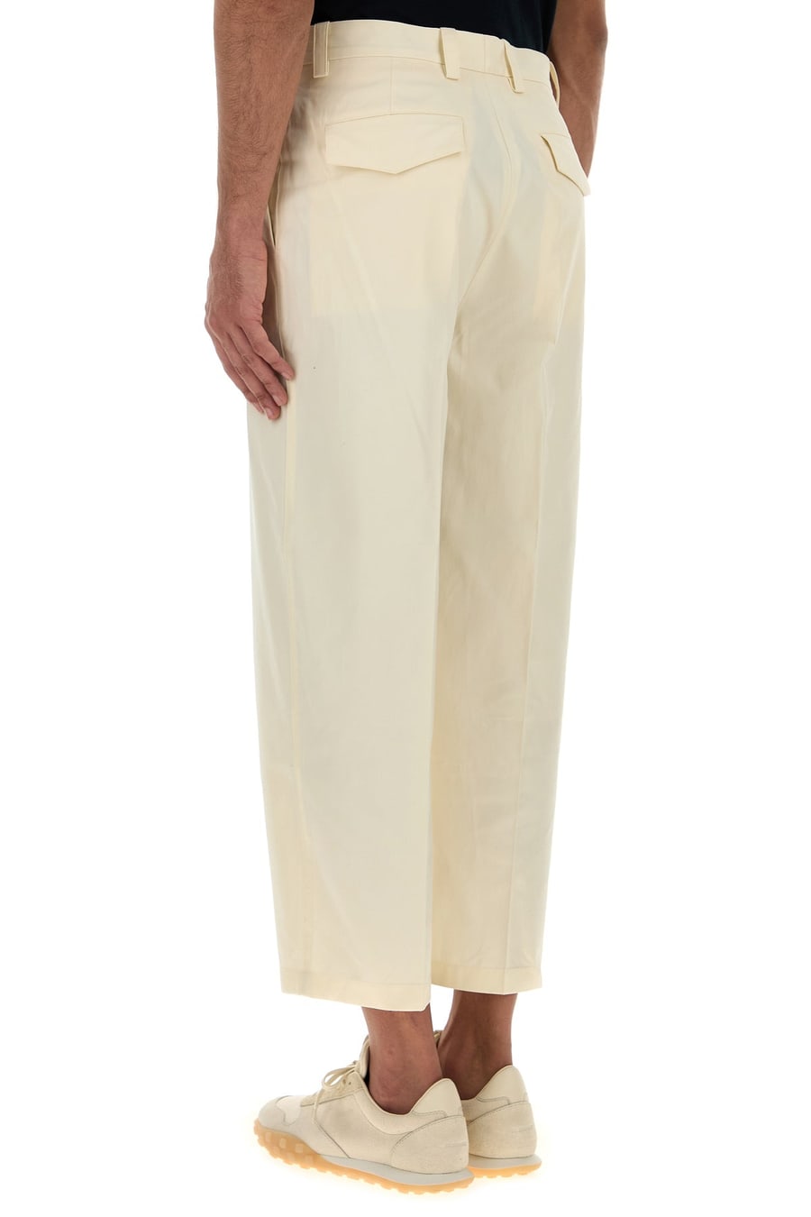 Jil Sander Pantalone in cotone avorio, view 4