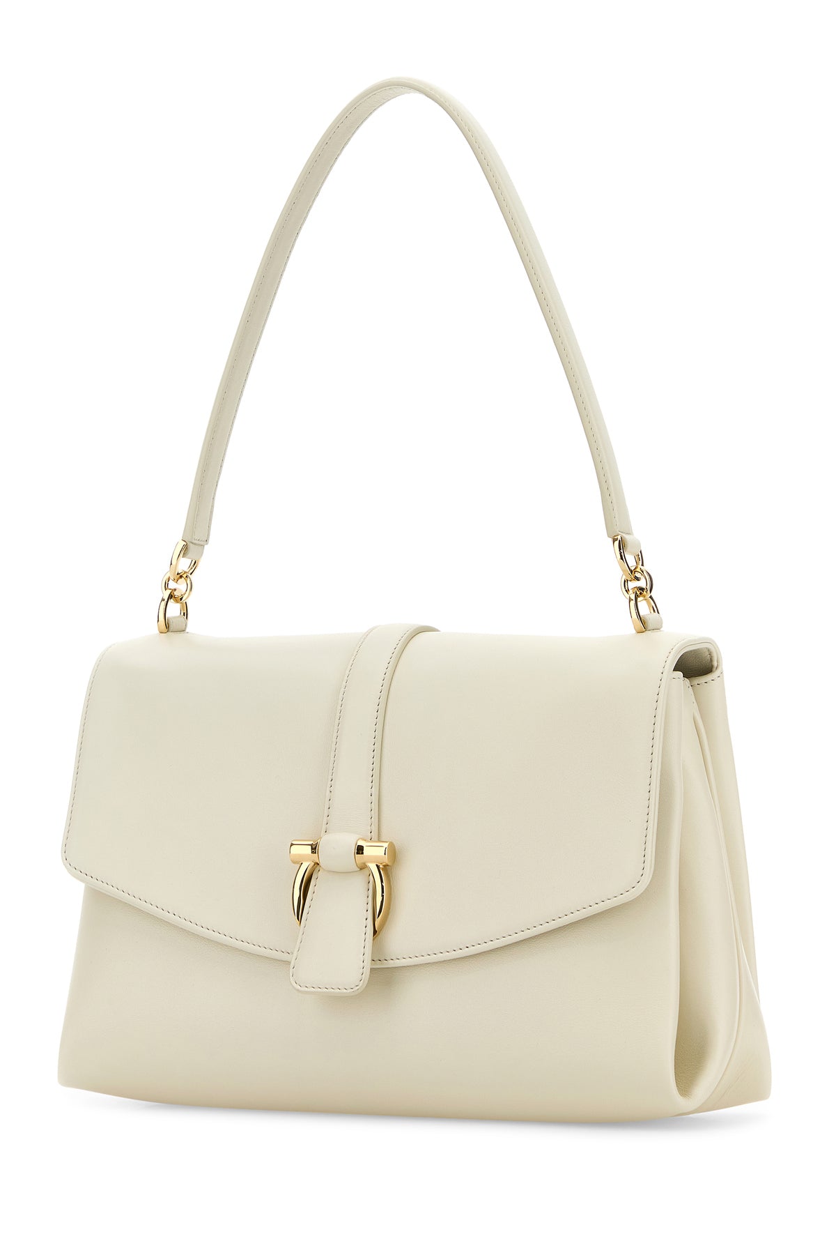 Ferragamo Borsa a spalla in pelle avorio, view 2