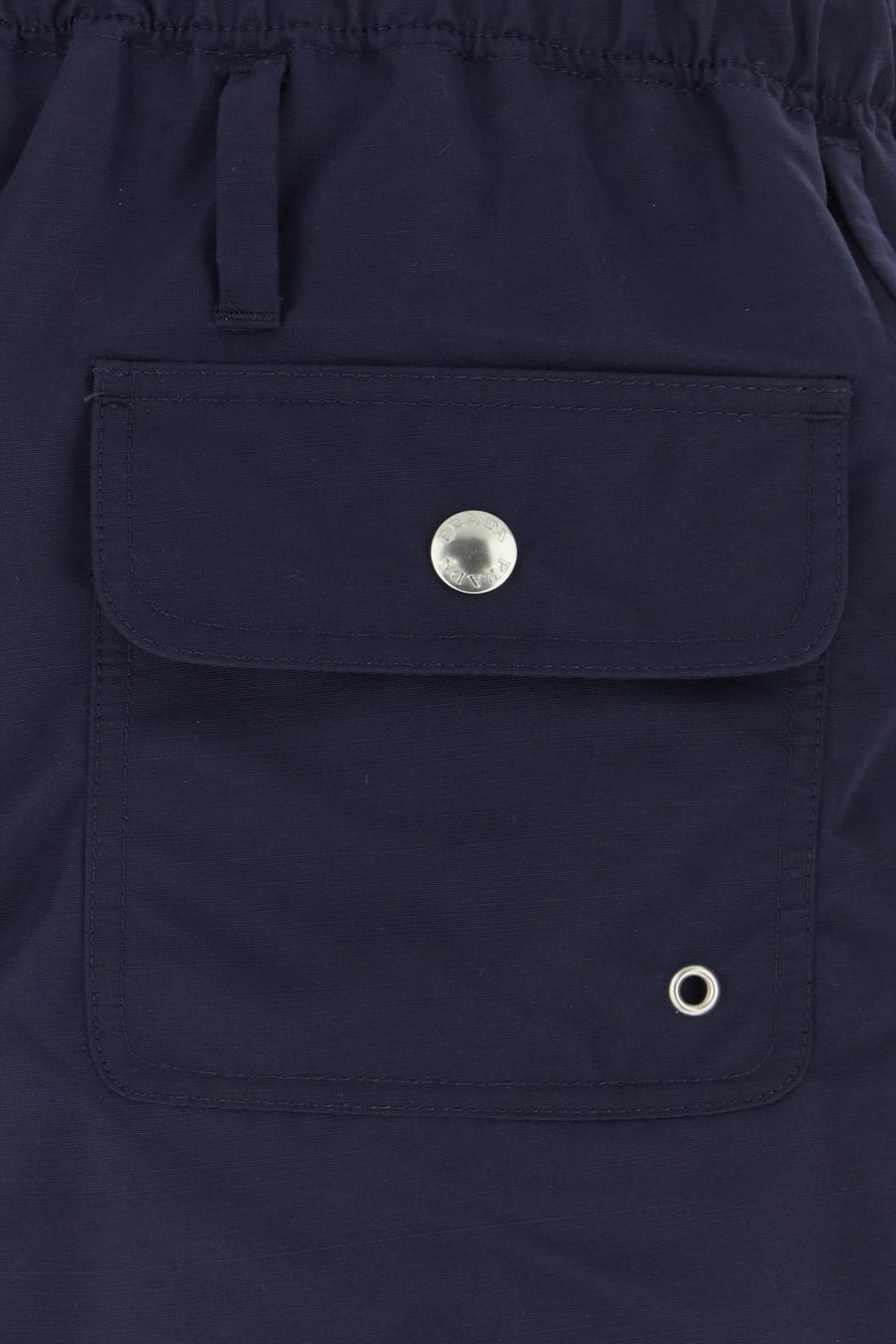 Prada Bermuda mare in nylon blu navy, view 3
