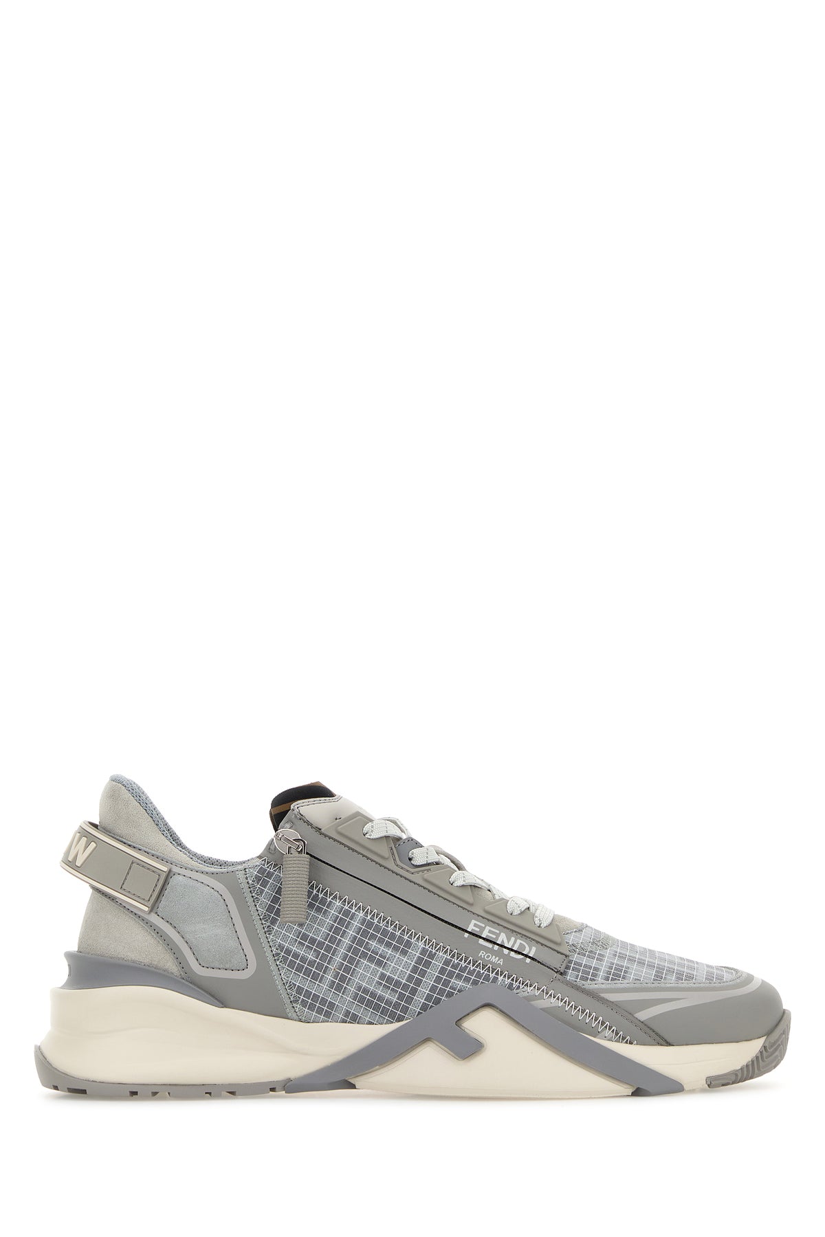Fendi Sneaker Fendi Flow in tessuto grigio