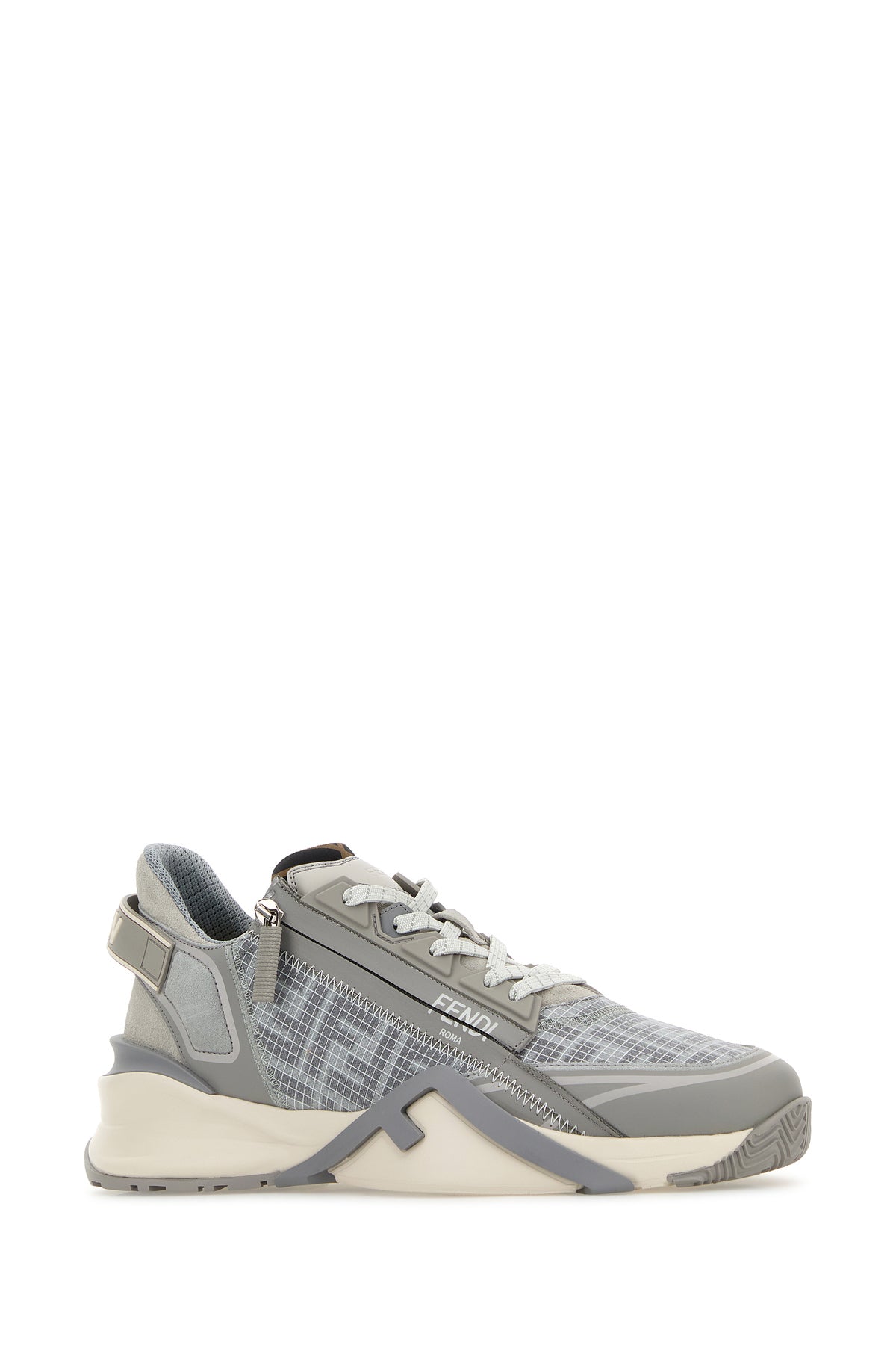 Fendi Sneaker Fendi Flow in tessuto grigio, view 2