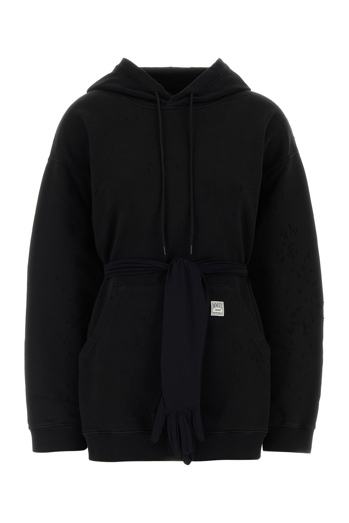 MM6 Maison Margiela Mini abito felpa in cotone nero